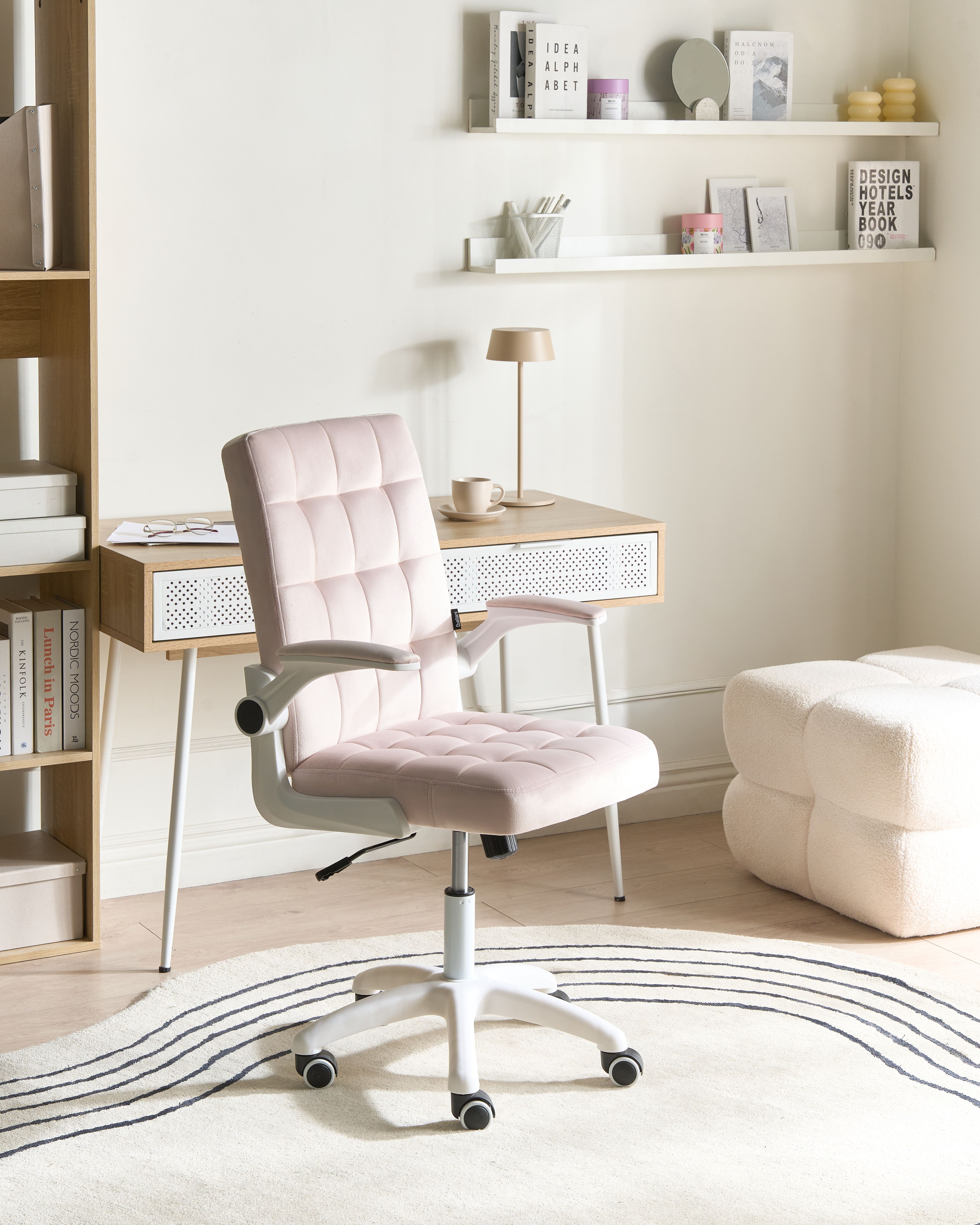 Office Chair DANDY Velvet Pastel Pink