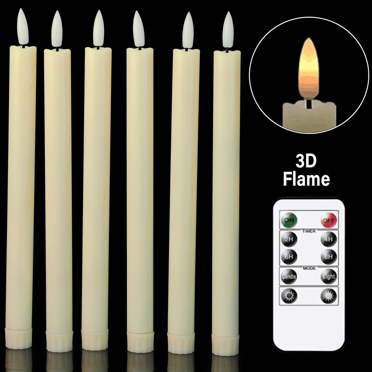 CandleGleam | LED Kegelkaarsen met Warme Gele Gloed