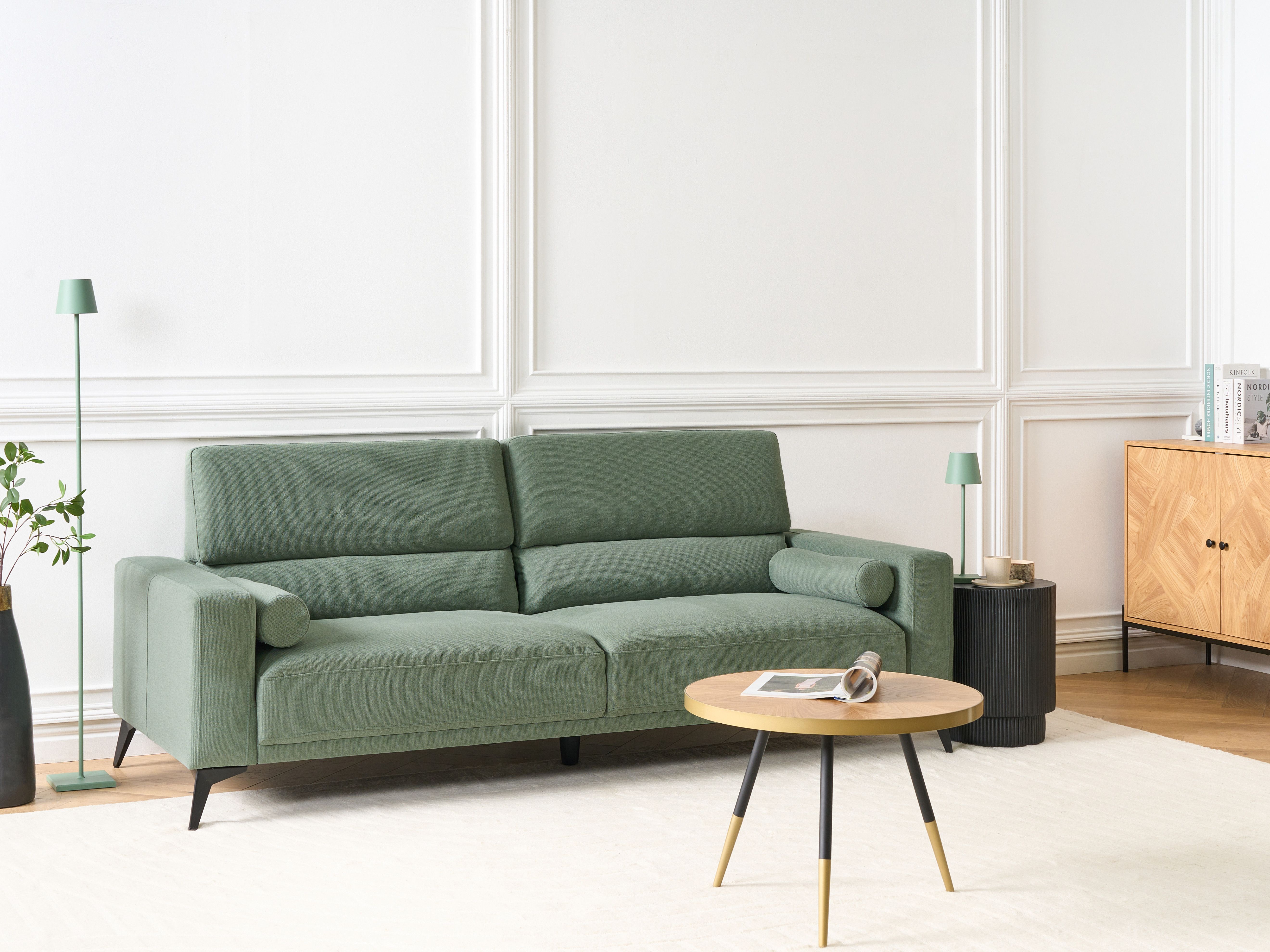 Sofa 3 Seater ANGE Fabric Light Green