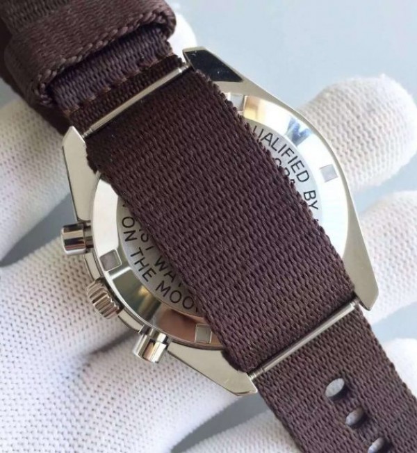 Replica Omega Speedmaster Moonwatch Apollo 11 45th anniversary Limited Brown Dial Nylon Strap - Top club