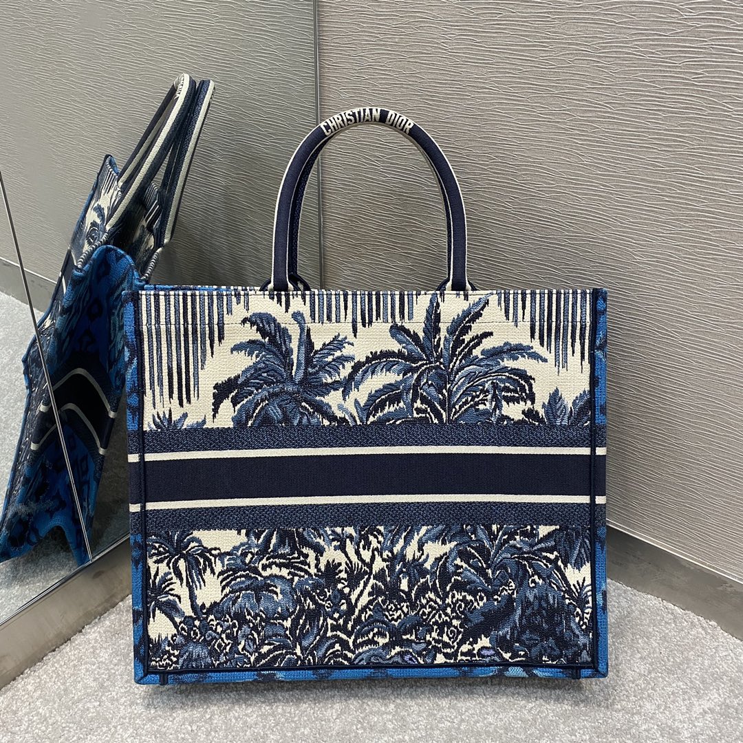 Christian Dior Large Dior Book Tote Blue For Women 16.5in/42cm CD M1286ZRIW1:1High-quality replica