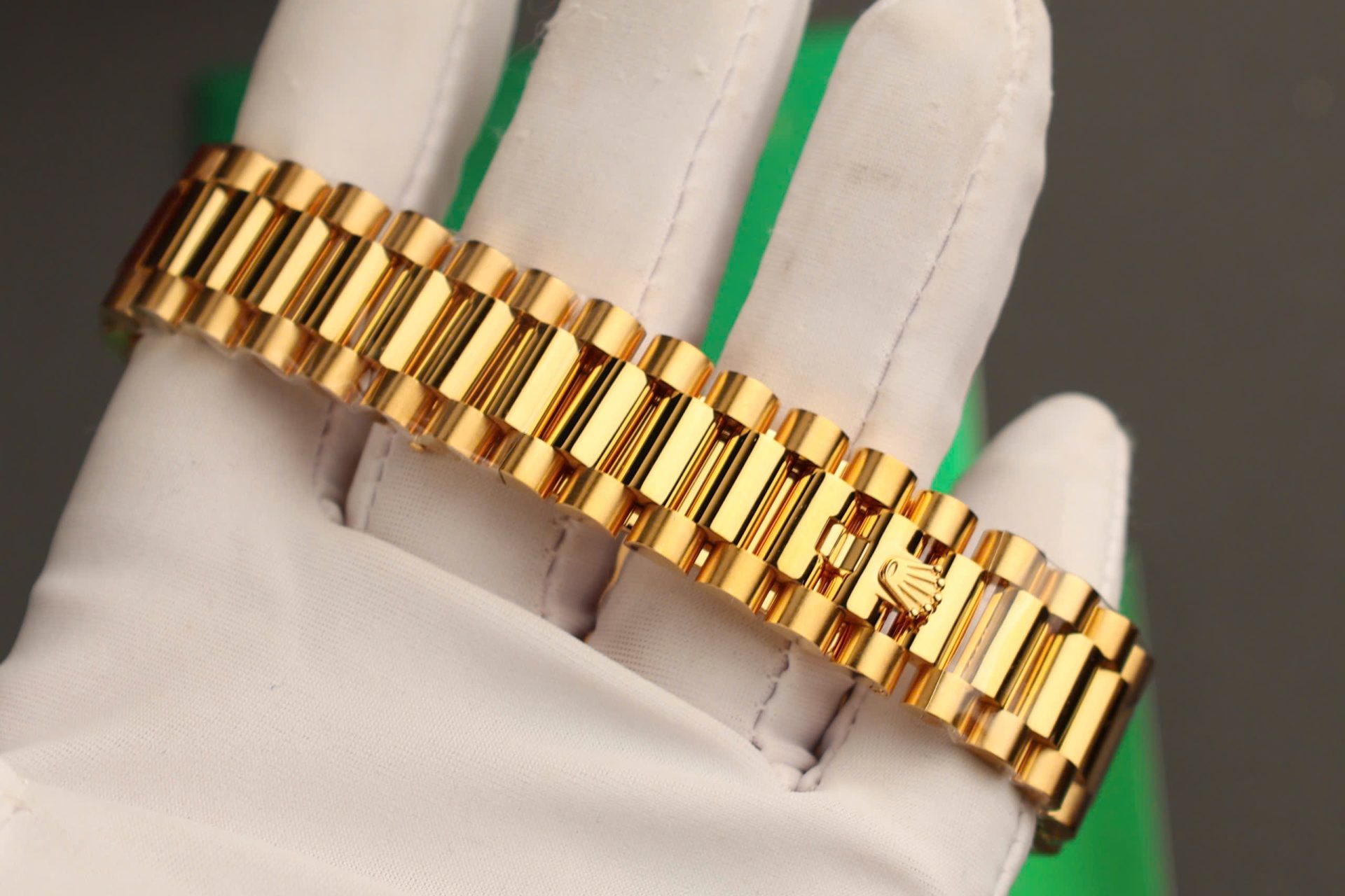 Rolex Day-Date Replica Watch Dial Mother Of Pearl Custom Gold Wrapped 36mm - Elite Watch Atelier