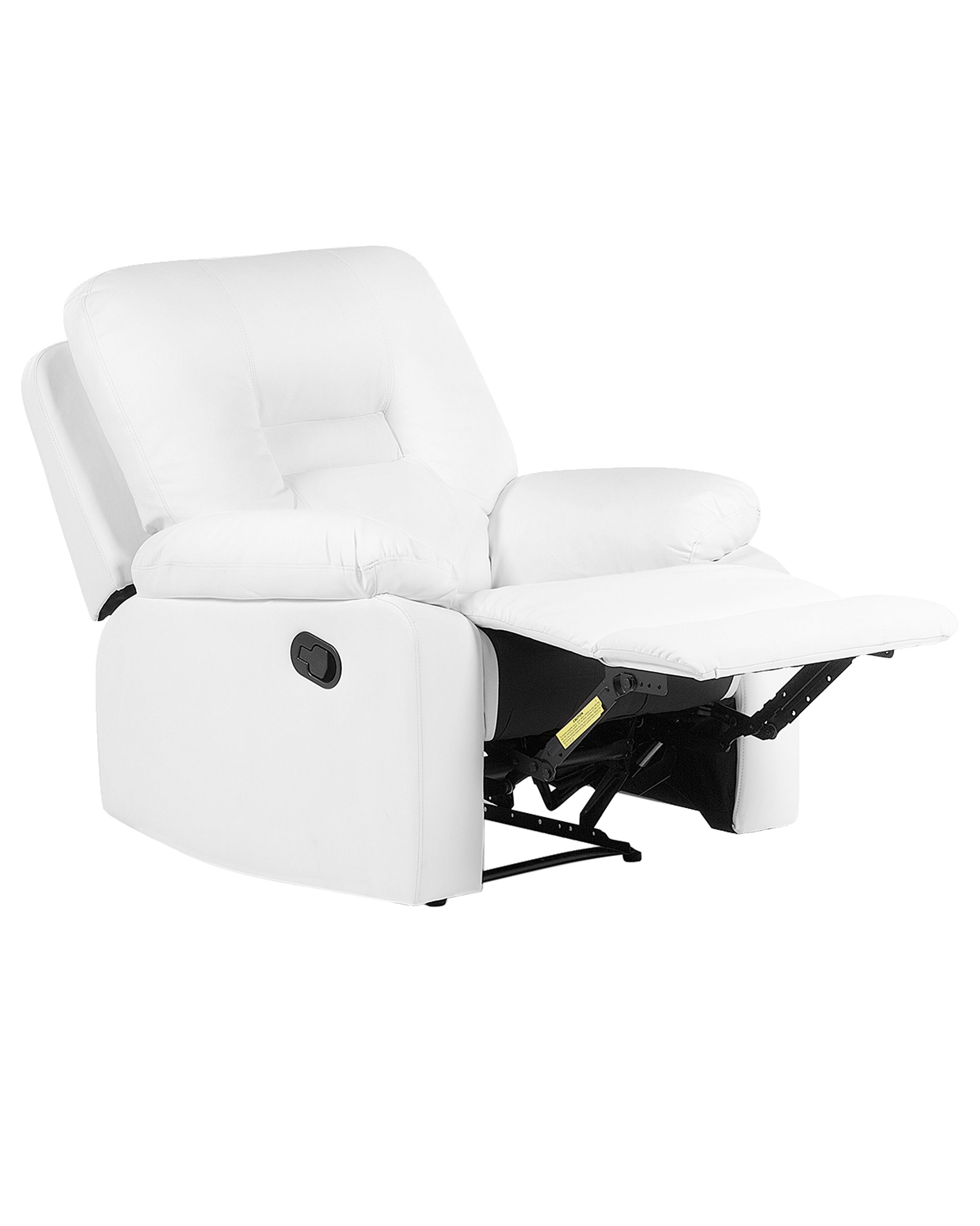 Recliner Chair BERGEN with Footrest Faux Leather White