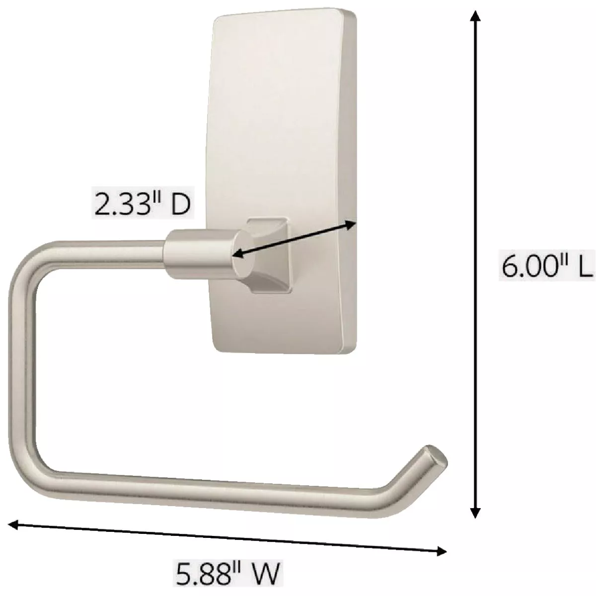Command Bath Satin Nickel Adhesive Toilet Paper Holder, 2 Strips