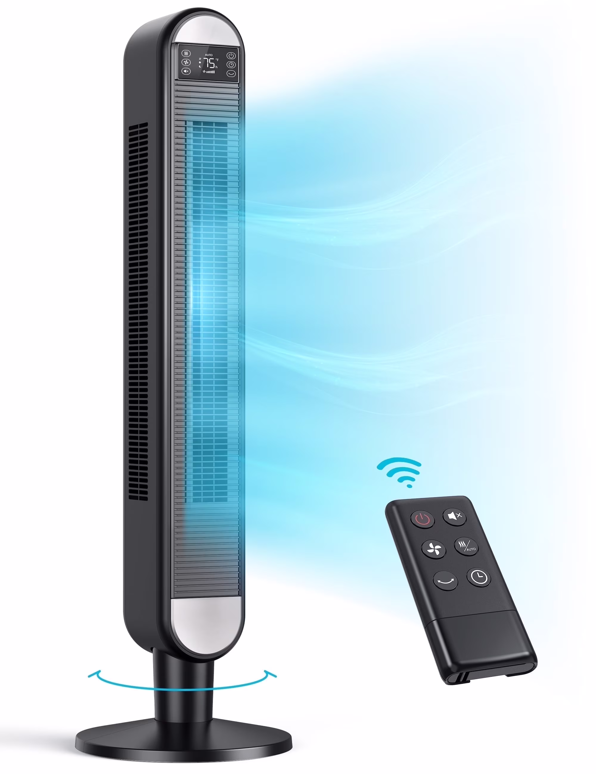 Dreo Tower Fan for Home, 42" Standing Fan with Remote, 90�� Oscillating Fan for Indoors, 34dB Quiet Bedroom Fans, 6 Speeds, 4 Modes, 12H Timer, Bladeless Fan with LED Display, 26 ft/s High Velocity