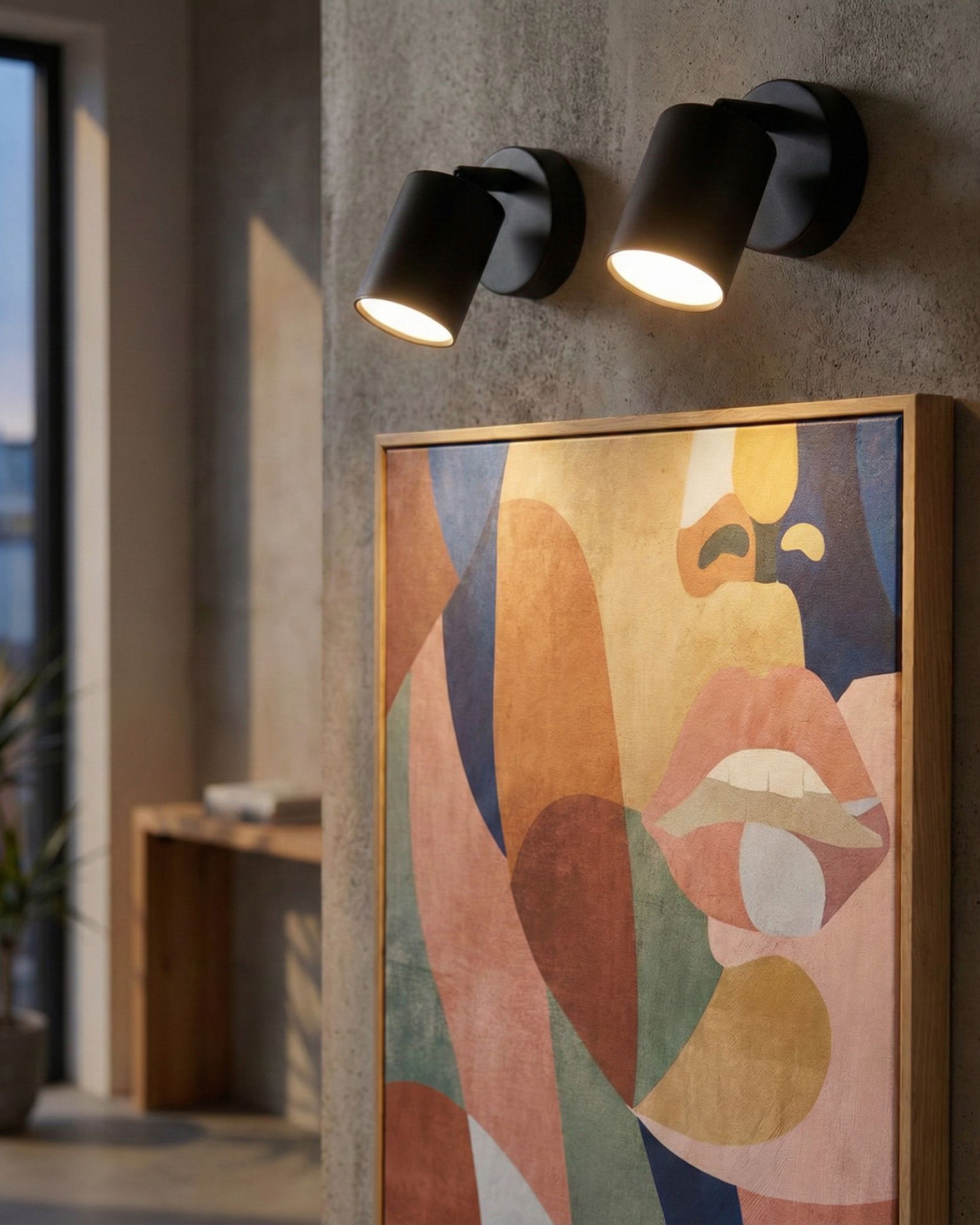 Set of 2 Wall Lamps NYANDO Metal Black