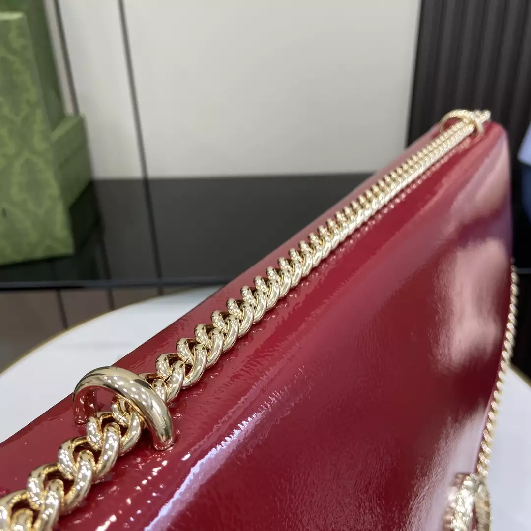 Dionysus Large Shoulder Bag in Rosso Ancora Patent Leather1:1High-quality replica