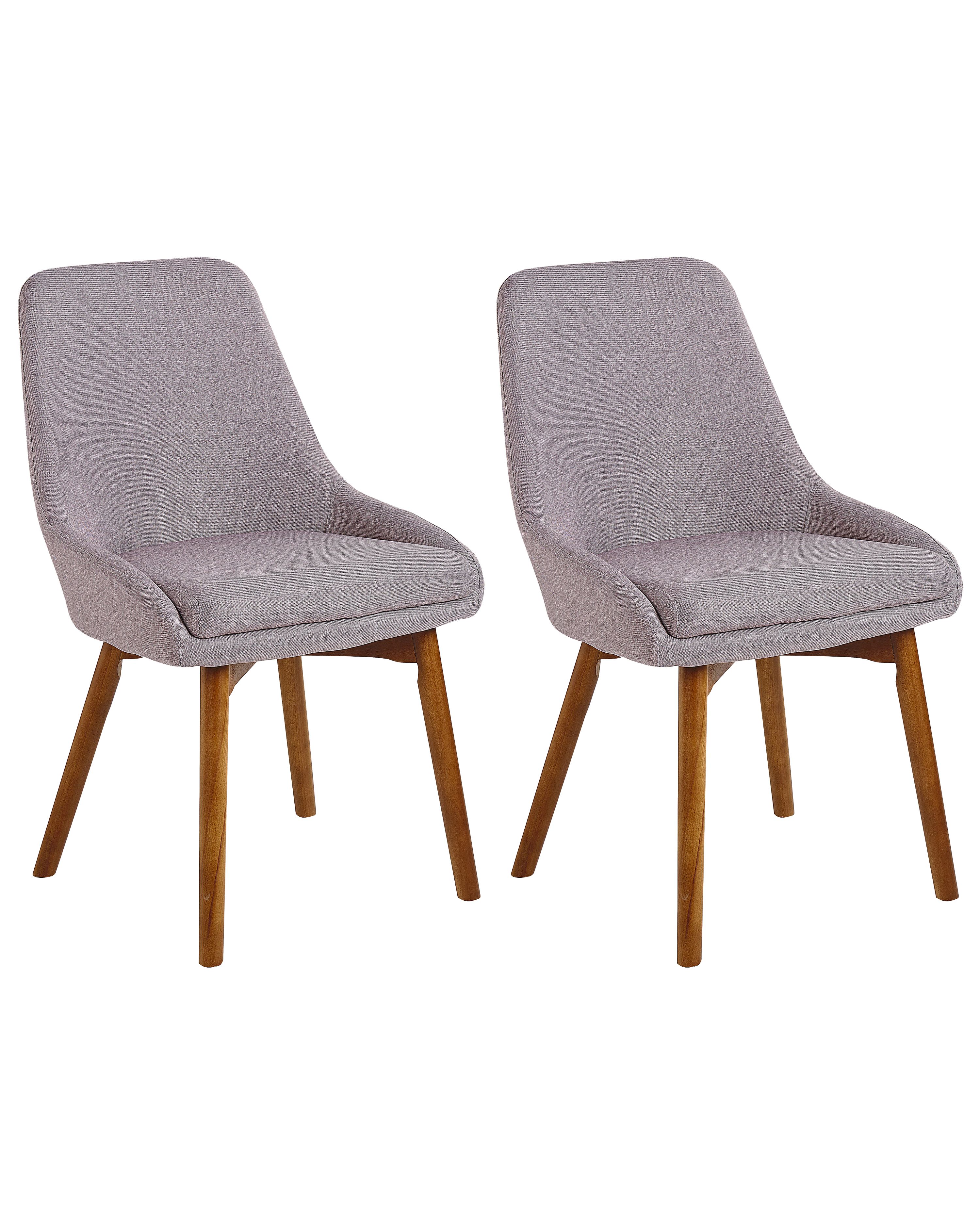 Set of 2 Dining Chairs MELFORT Fabric Taupe
