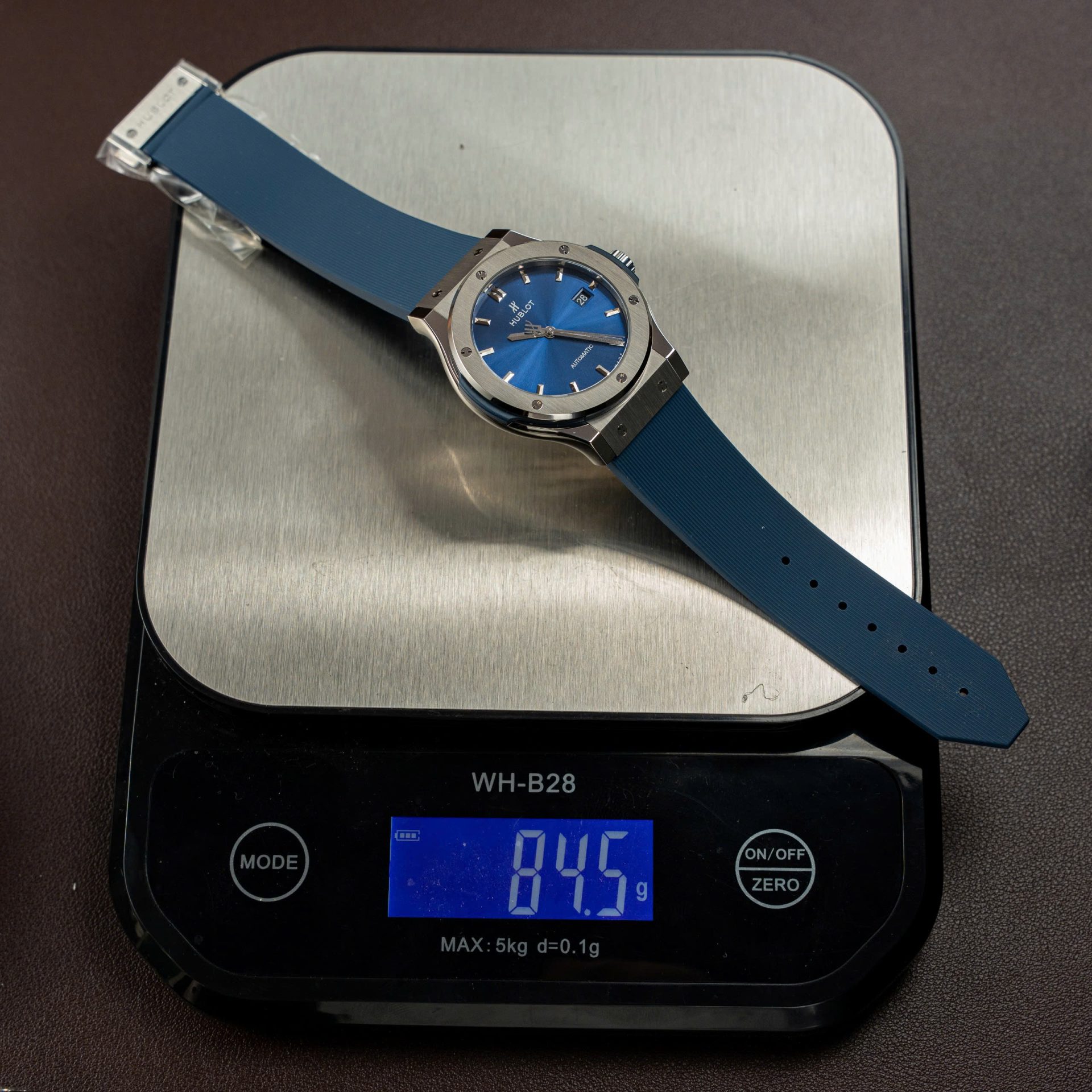 Hublot Classic Fusion Titanium Blue Replica Watch Movement SW300 Rubber Strap 42mm - Elite Watch Atelier