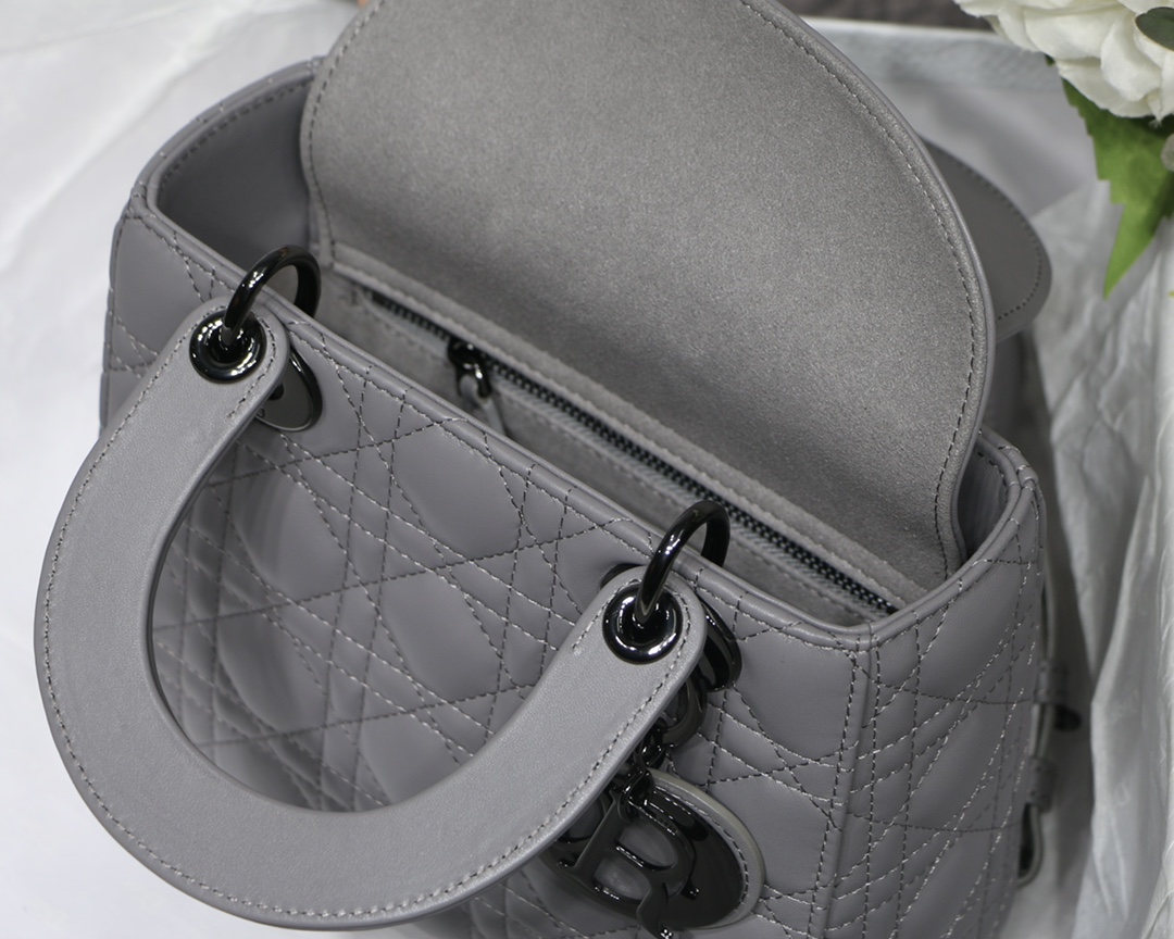 Small Lady Dior My Abcdior Bag Black/Grey/White For Women 8in/20cm1:1High-quality replica