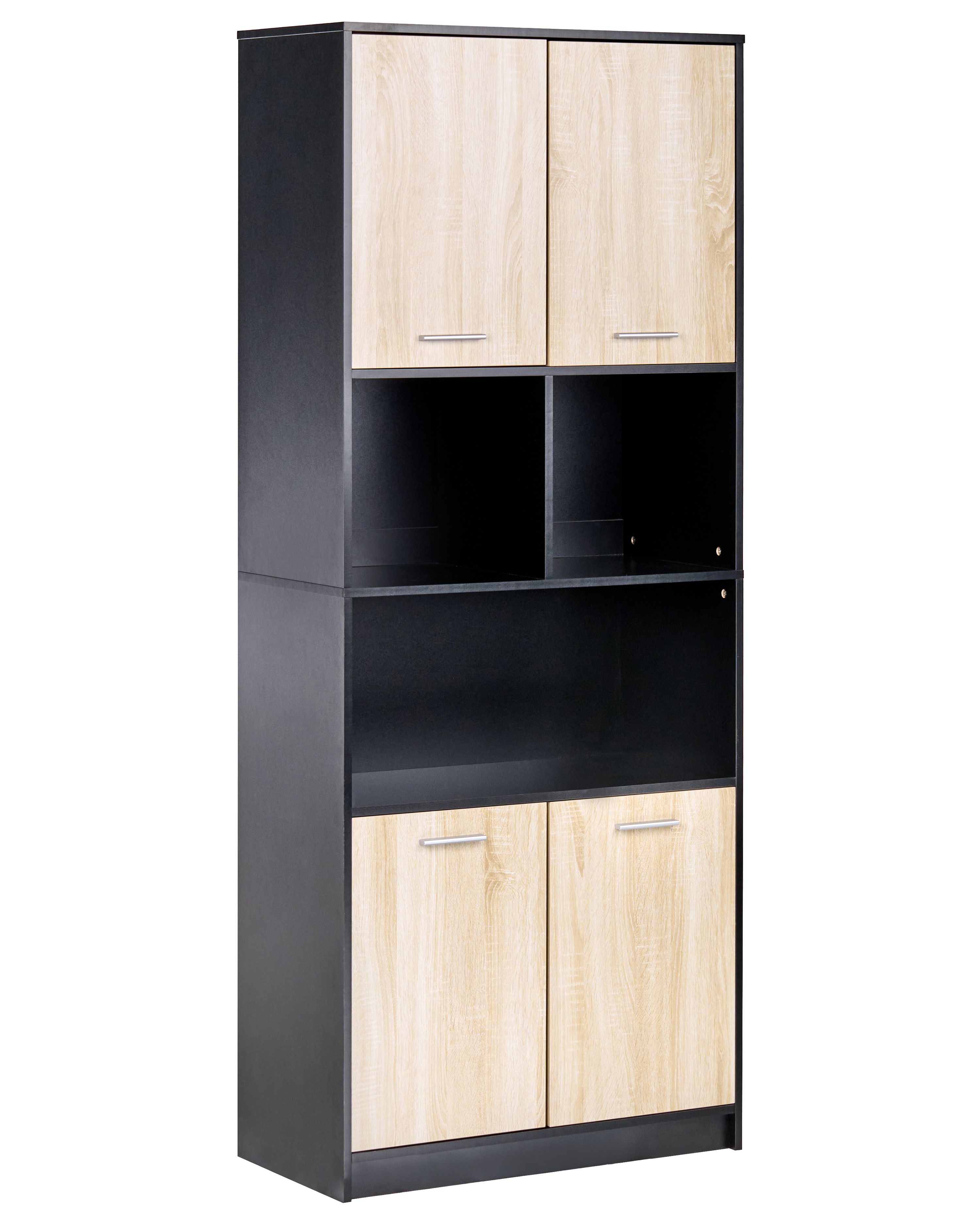 4 Door Bookcase ZEHNA Brown/ Black