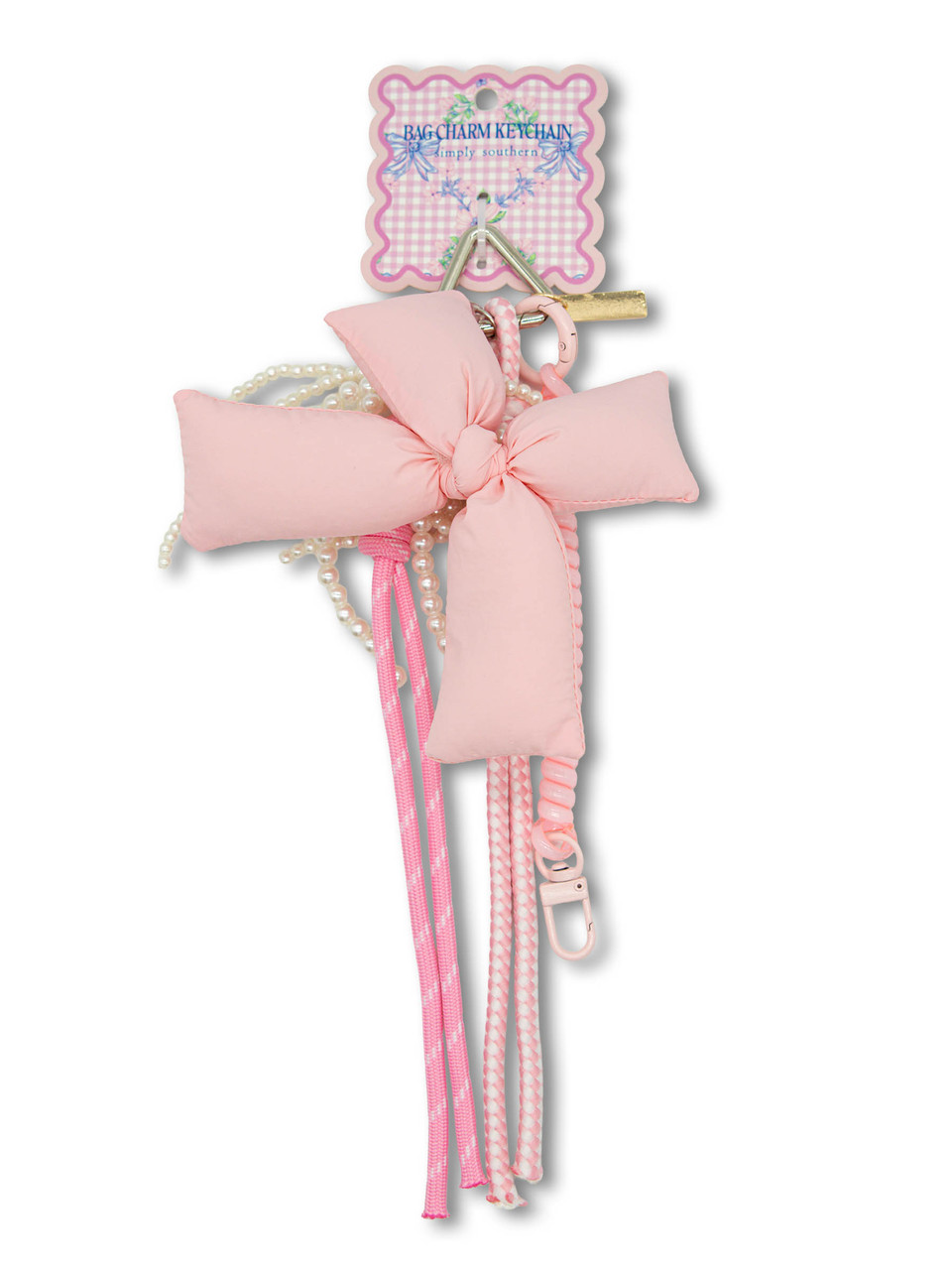 0126-BAG-CHARM-BOWS-PINK - Simply Southern Outlet