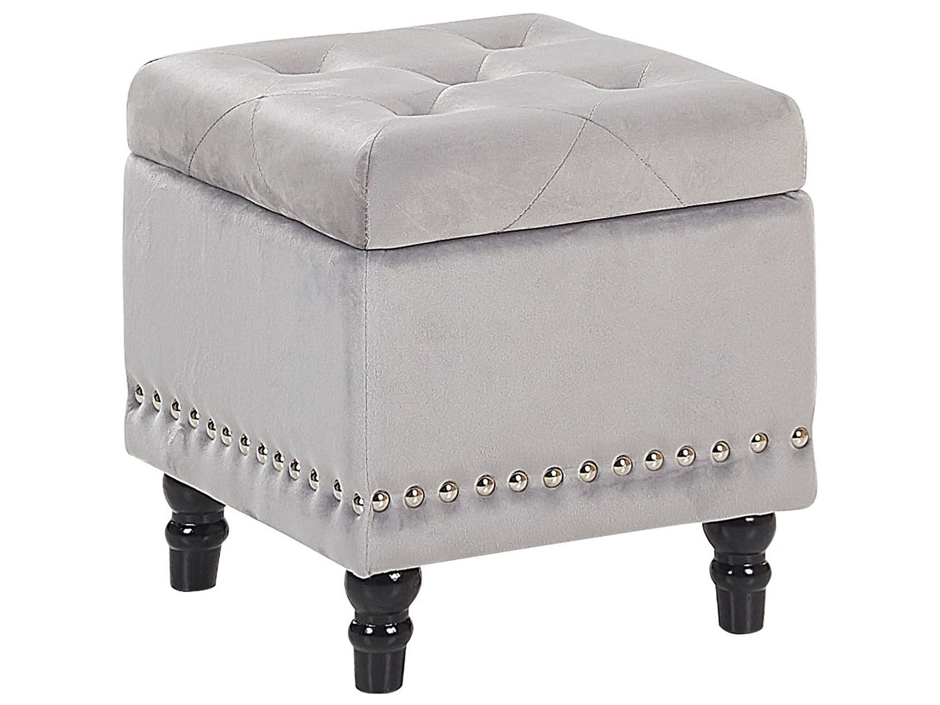 Storage Pouffe LORETTO Velvet Light Grey