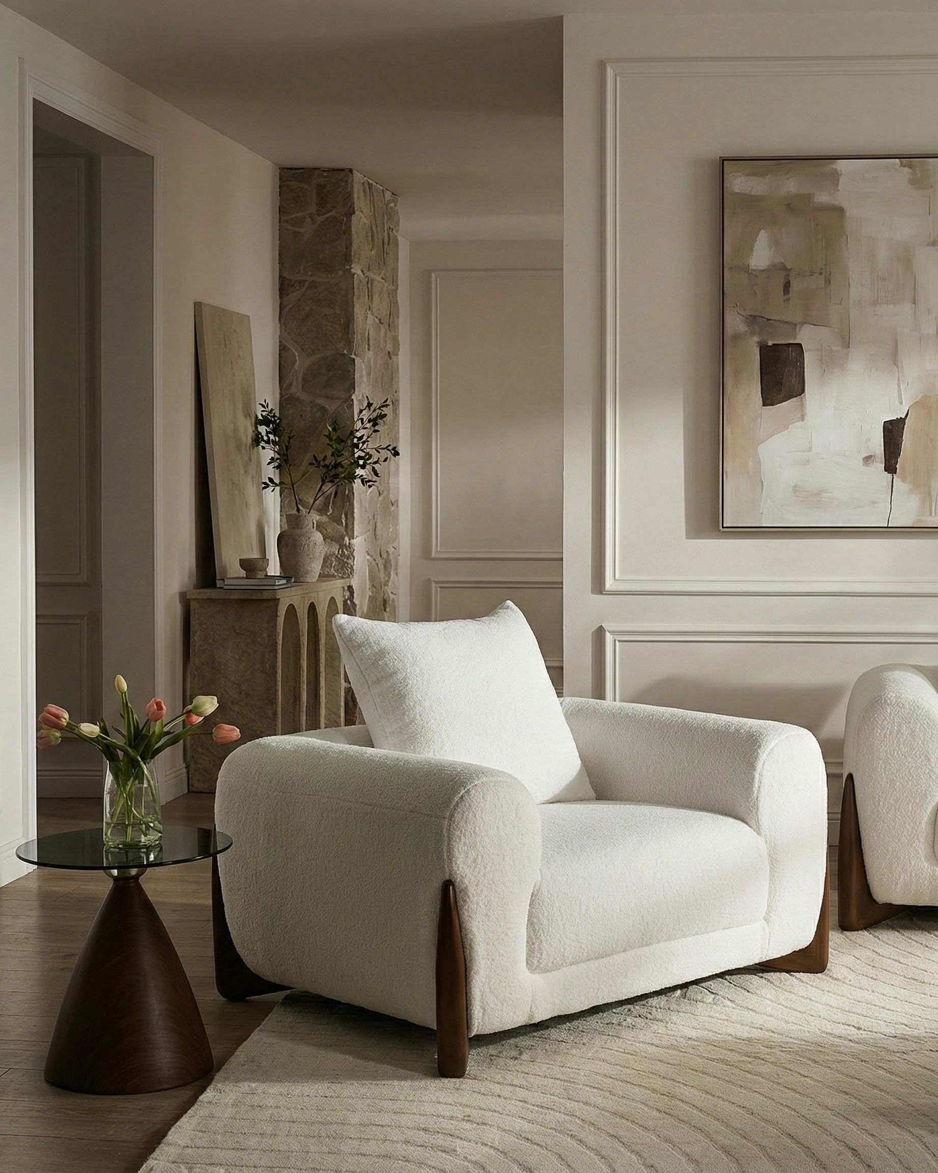 Armchair VINLIDEN Boucle White