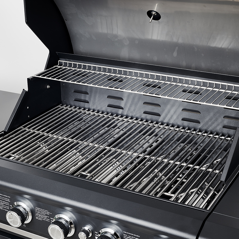 Premium Korean Style Outdoor Kitchen Gas BBQ Grill Stainless Steel 6+1 Burner Refrigerator Sink Tap Cabinet Trolley Electronic
