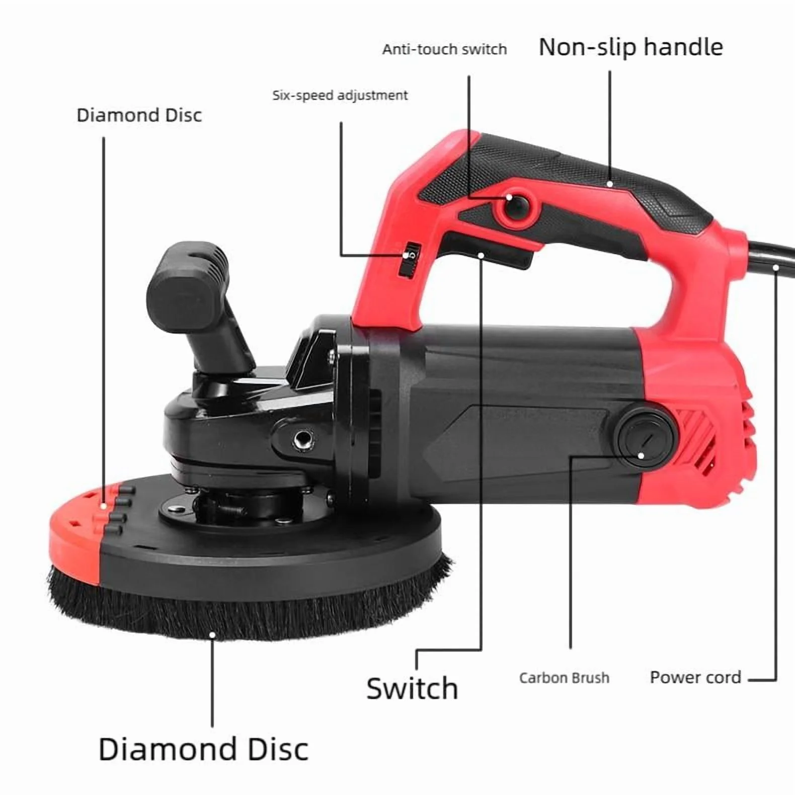PWTOOL Concrete Floor Grinder | Multifunctional Concrete Sander Concrete Sanding Machine | Flexible Floor Sander Floor Grinder Polishing Machine for Floor Sanding Wall Sanding - Image 2