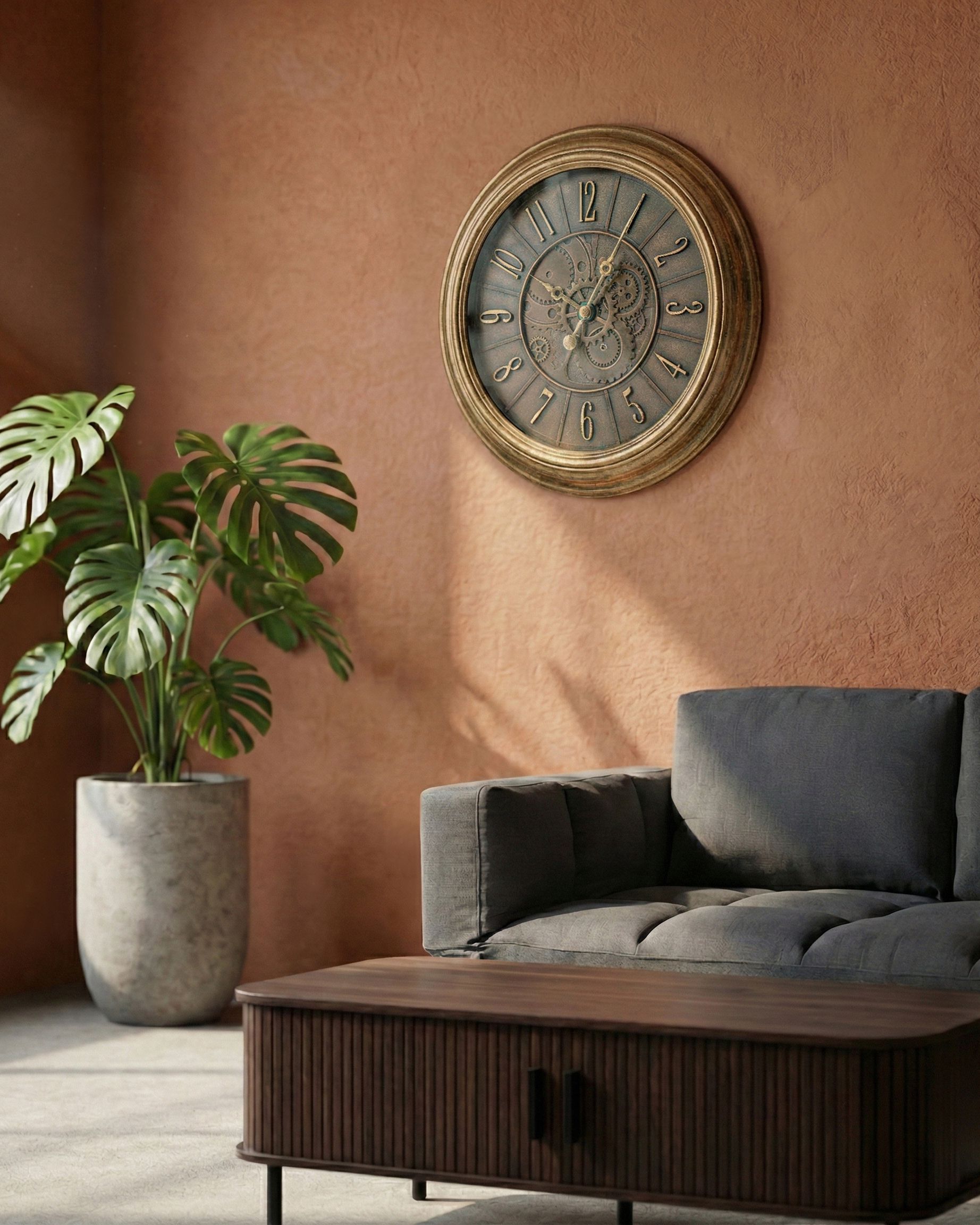 Wall Clock CAUDETE 50 cm Gold