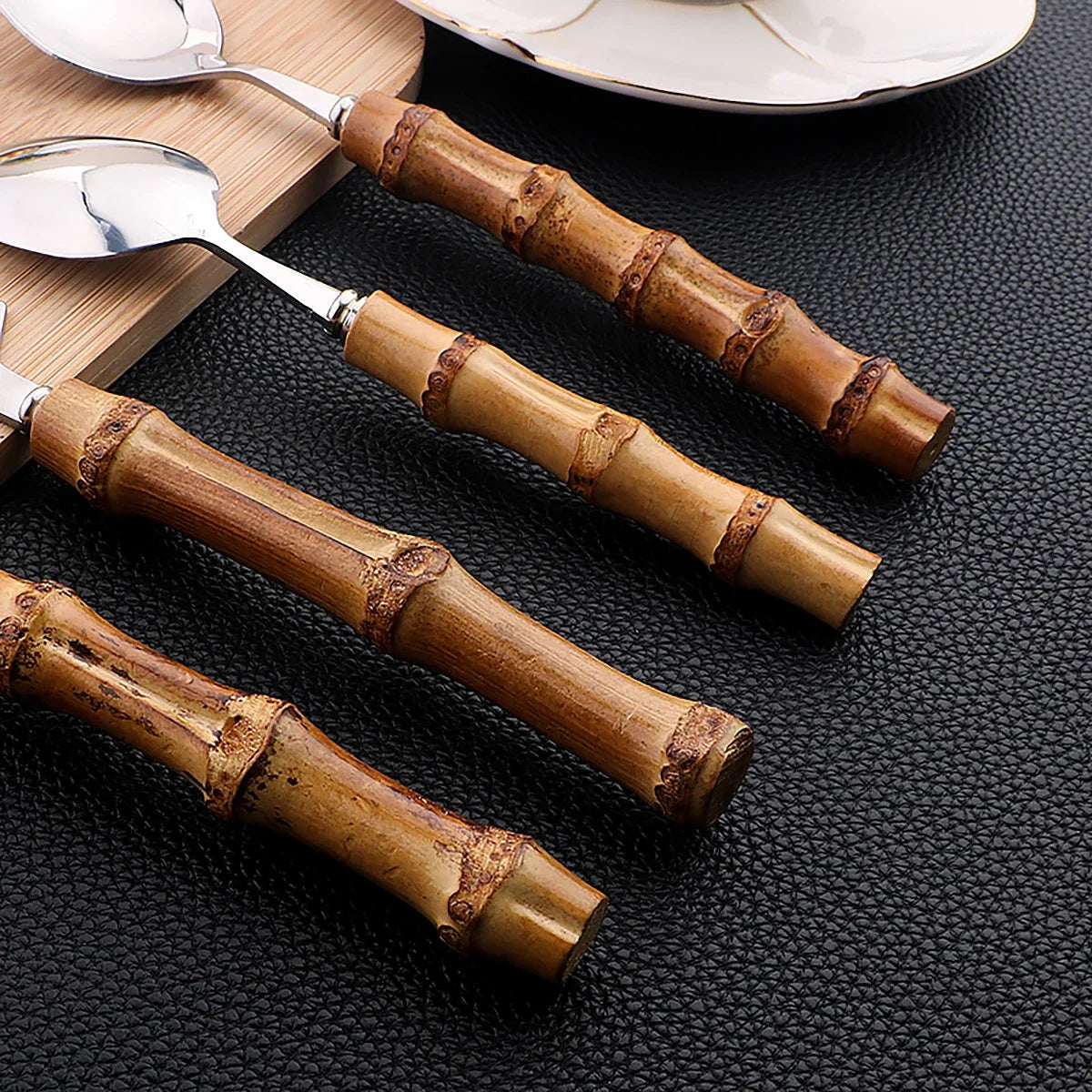 EcoServe | Bamboe Handvat Bestek Set van 16 Stuks