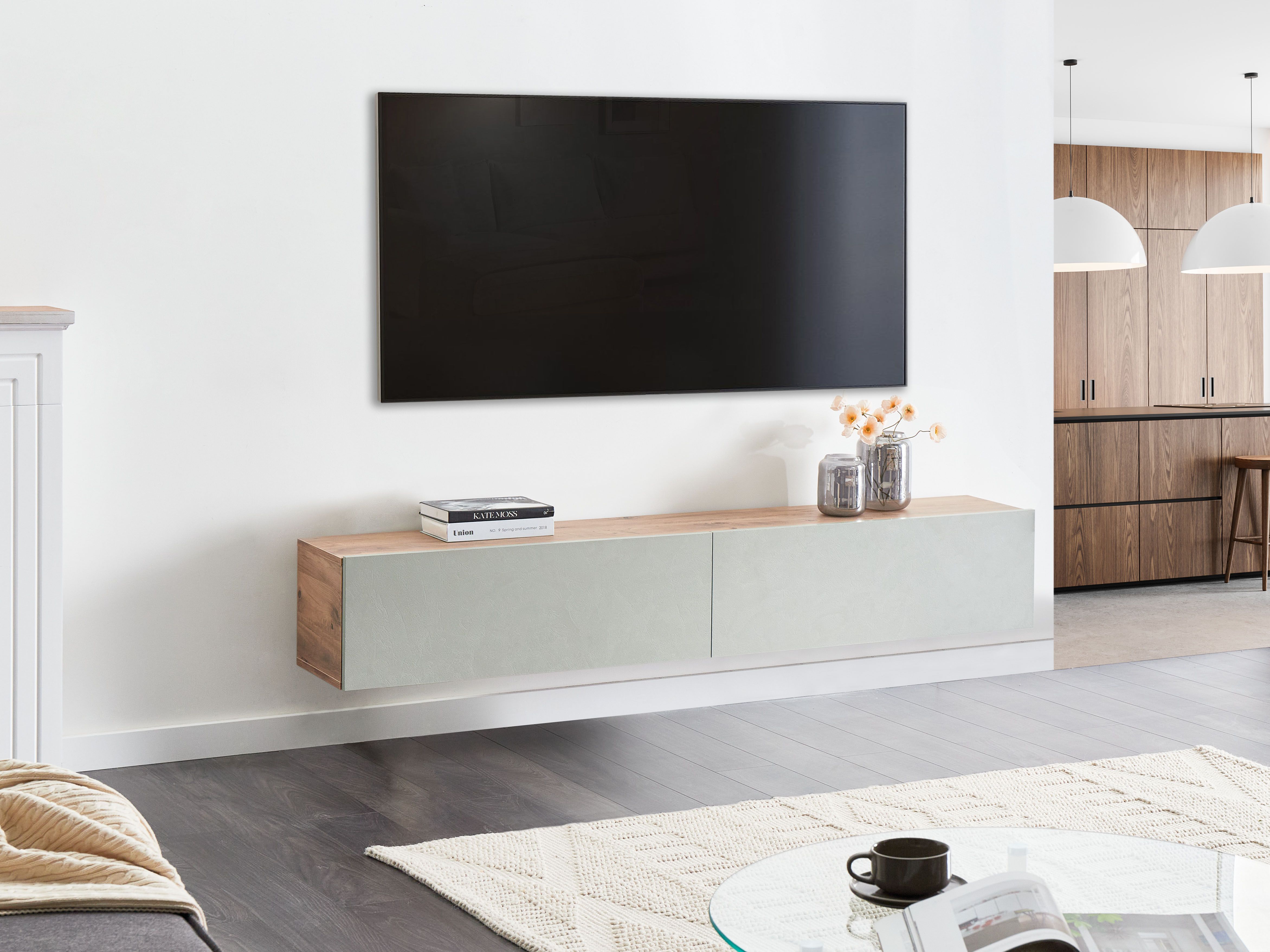 Wall Mounted TV Stand GLADSTONE Light Green