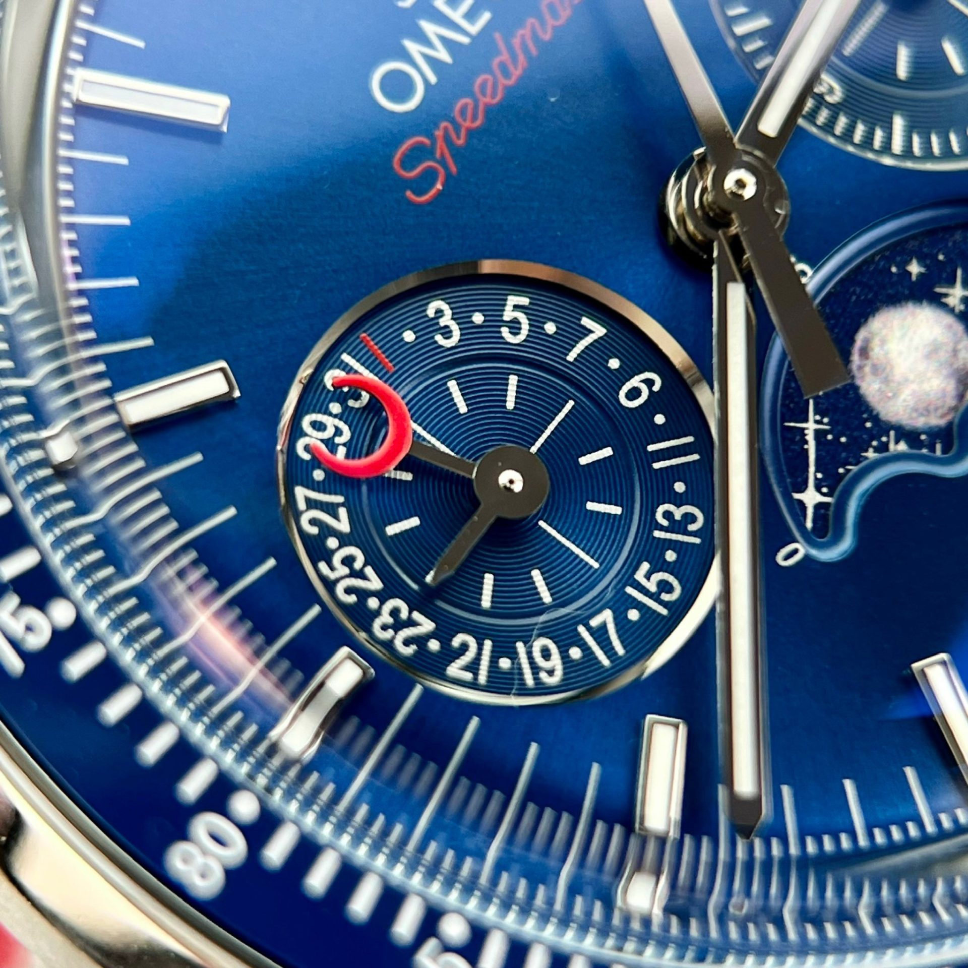 Omega Replica Watch Speedmaster Co-Axial Moonphase Blue Dial 44mm - Top club