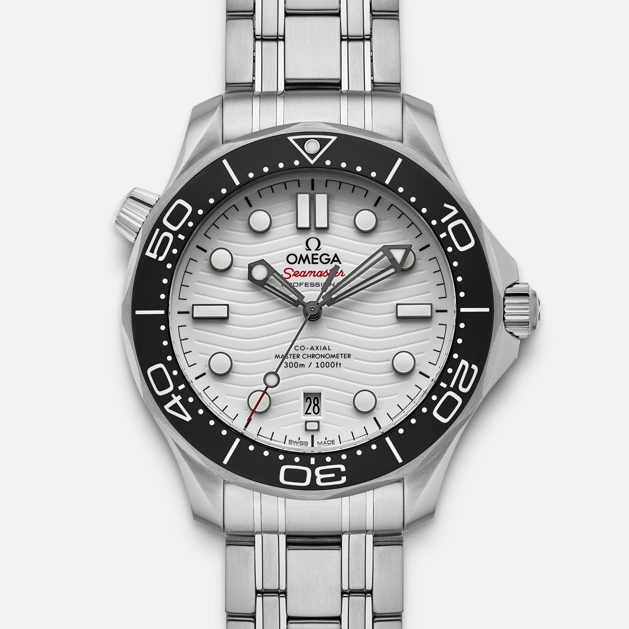 Seamaster Diver 300M Co-Axial Master Chronometer 42mm White Dial On Bracelet(1:1 replica) - Top club