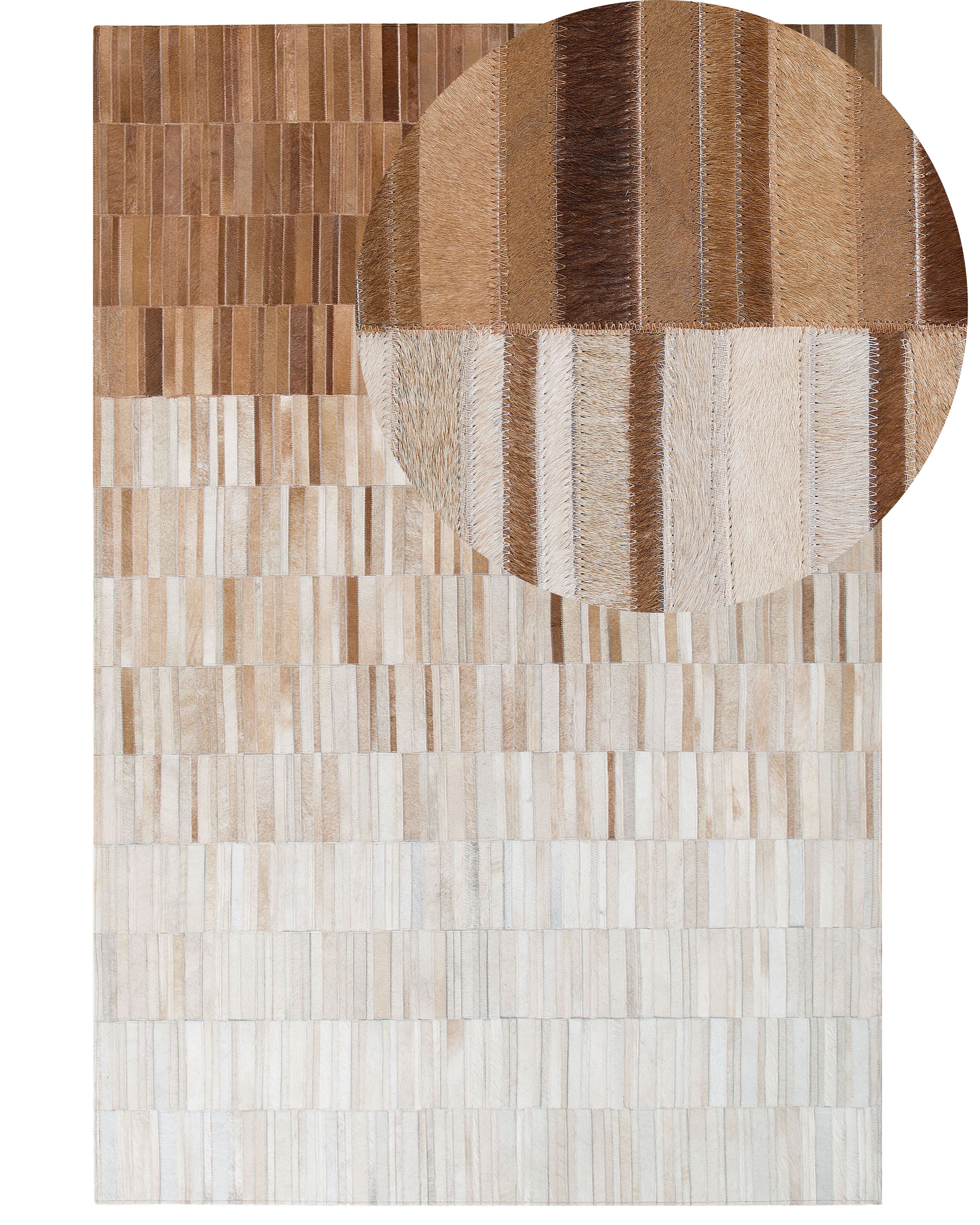 Rug YAGDA Beige 140 x 200 cm Leather