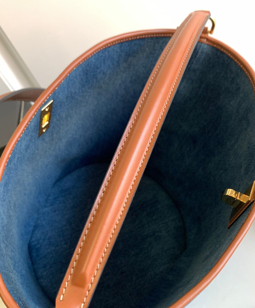 Celine Bucket 16 Bag In Denim With Celine All-Over Print Blue1:1High-quality replica