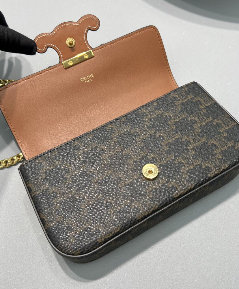 Celine Chain Shoulder Bag Cuir Triomphe 199242 Henna1:1High-quality replica