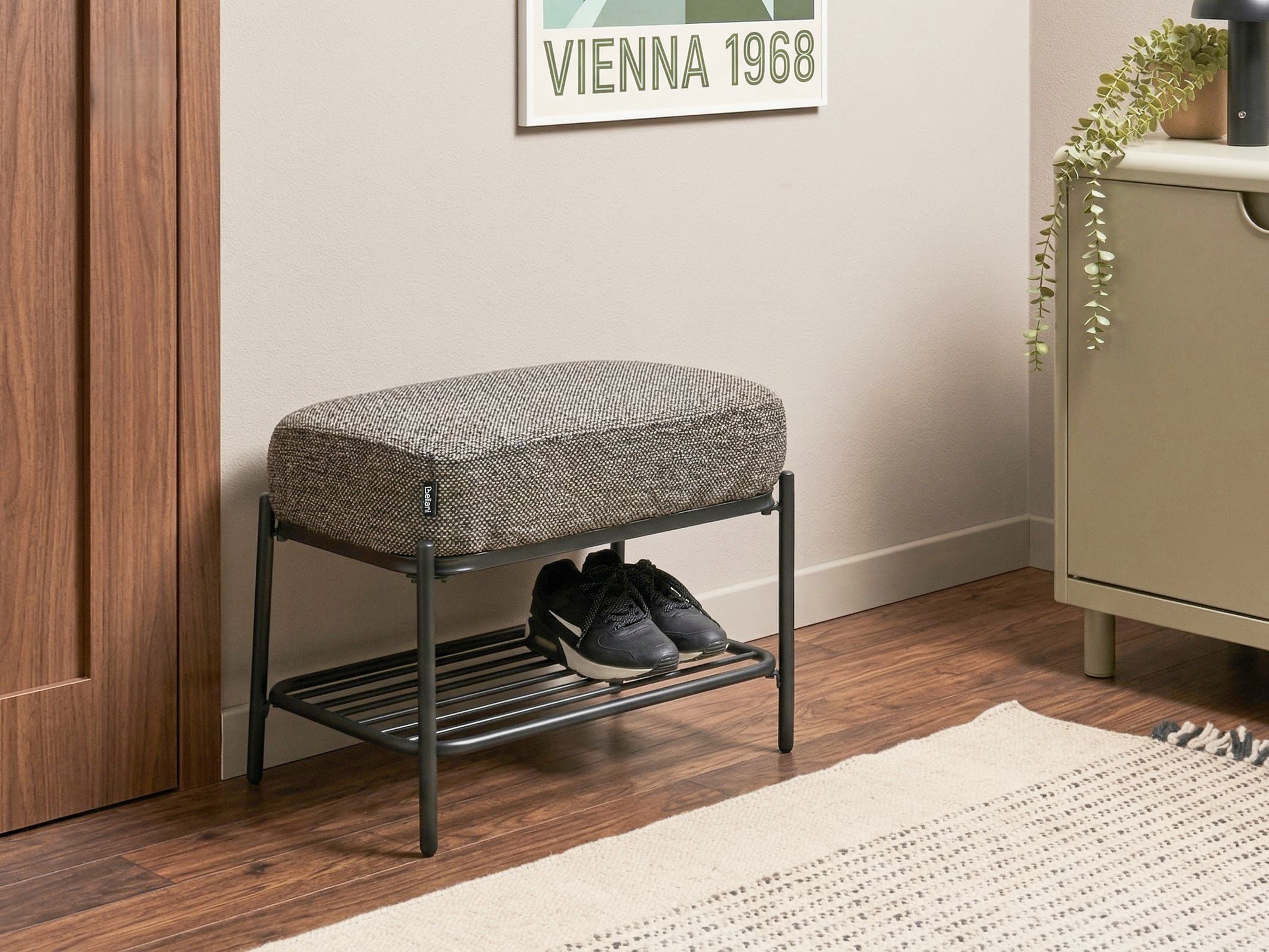 Shoe Bench TRUCKEE Fabric Black