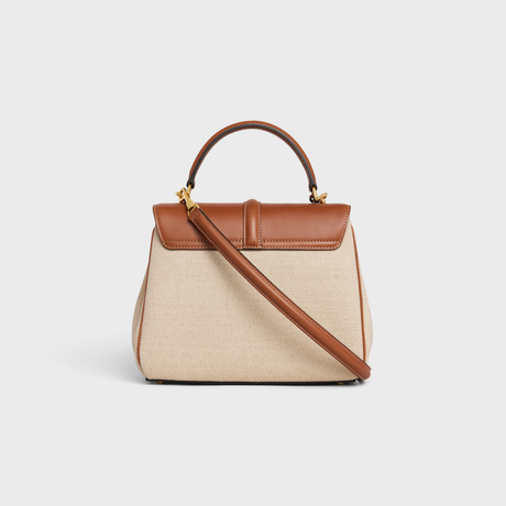Replicate SMALL 16 BAG IN TEXTILE AND NATURAL CALFSKIN NATURAL / TAN(1:1 replica)1:1High-quality replica