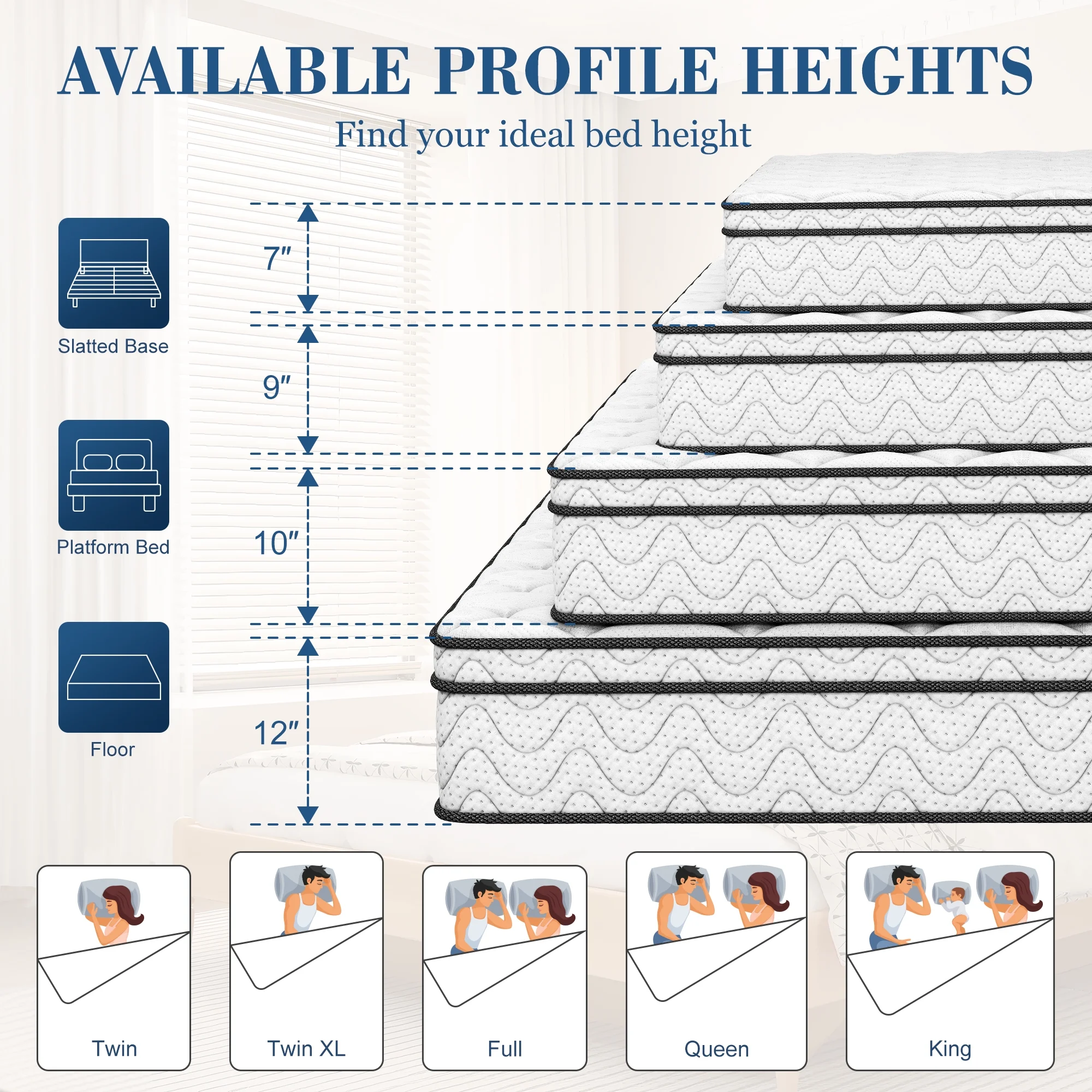 10 Inch Twin Mattress, CertiPUR-US Certified Memory Foam Hybrid Mattress in a Box, Medium Firm Bed Mattress for Kids, Teens & Adults, Neche Single Mattress with Pressure Relief & Support - Image 6