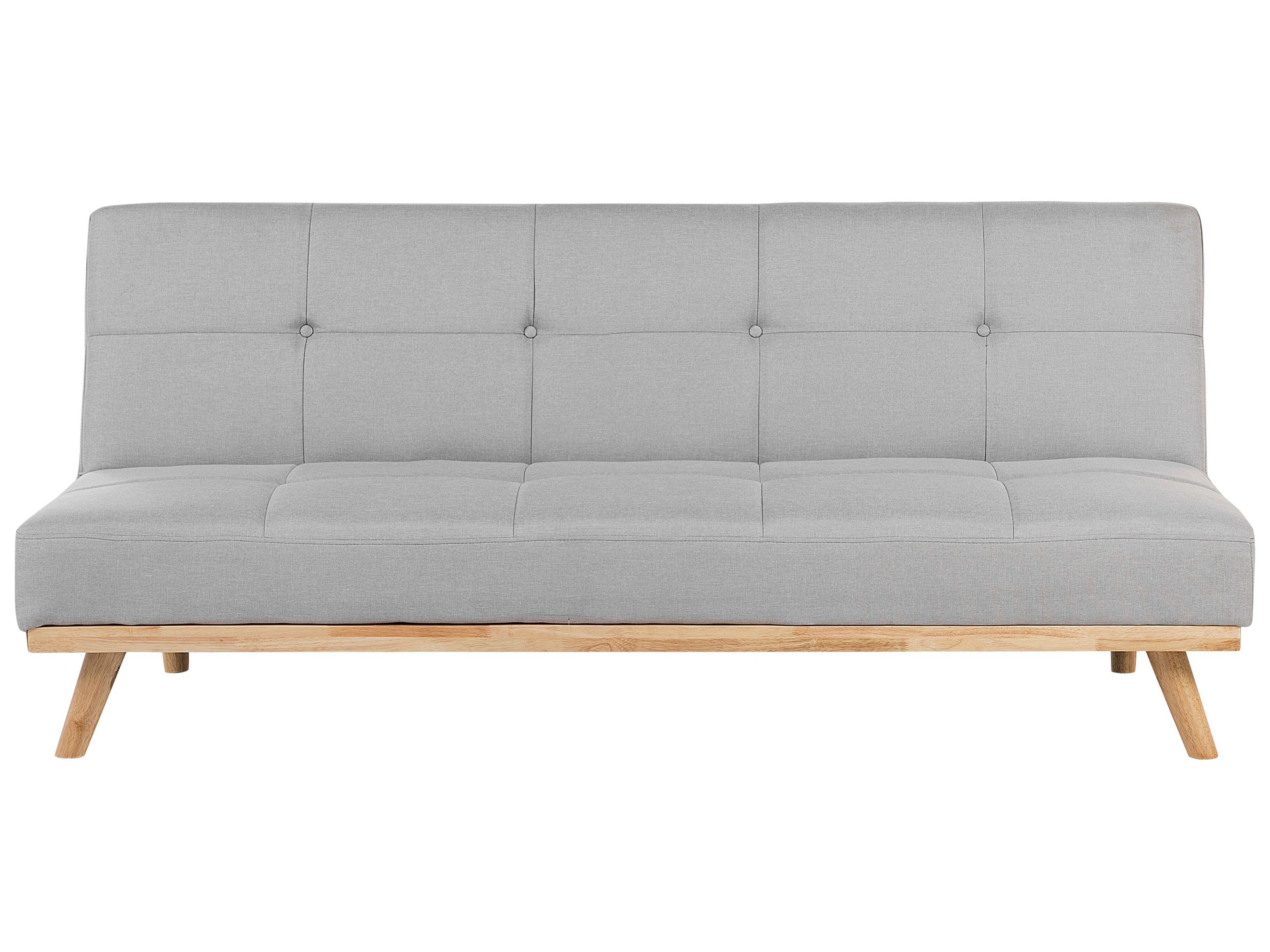 Sofa Bed 3 Seater FROYA Fabric Light Grey