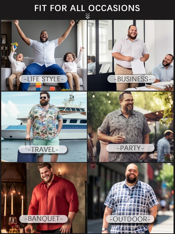 Men's Big Size Vacation Casual Hawaiian Short Sleeve Shirt 006