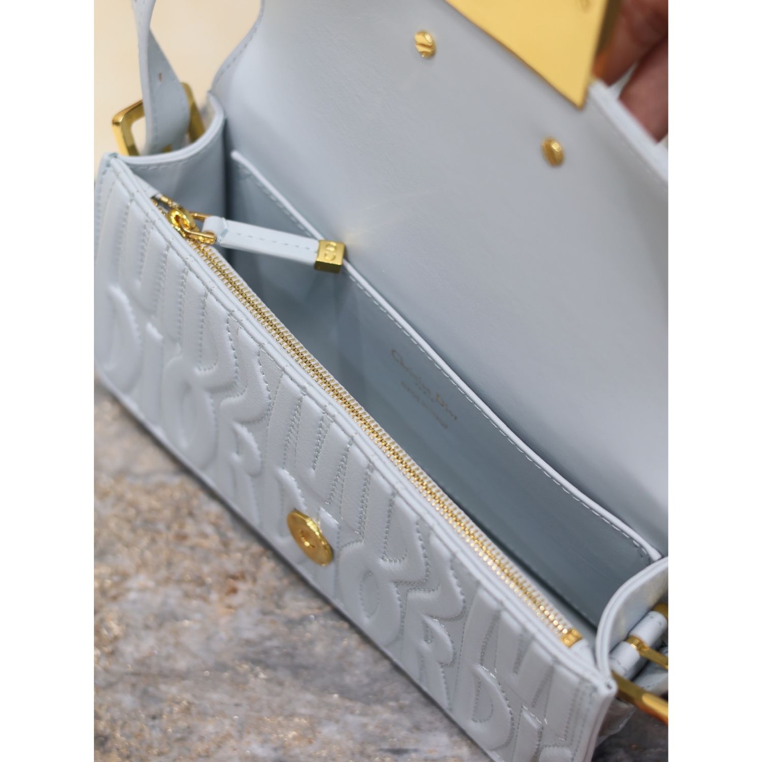 Miss Dior Flap Bag Pale Blue For Women 22cm/8.5in – M2610UBOS_M23B1:1High-quality replica