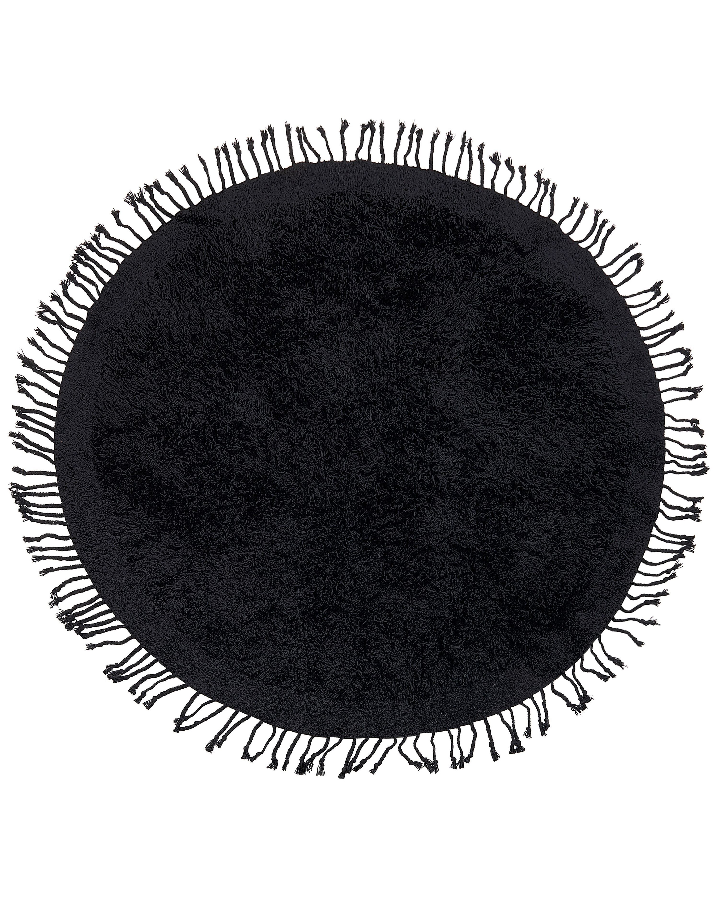 Rug BITLIS Black ø 140 cm Cotton