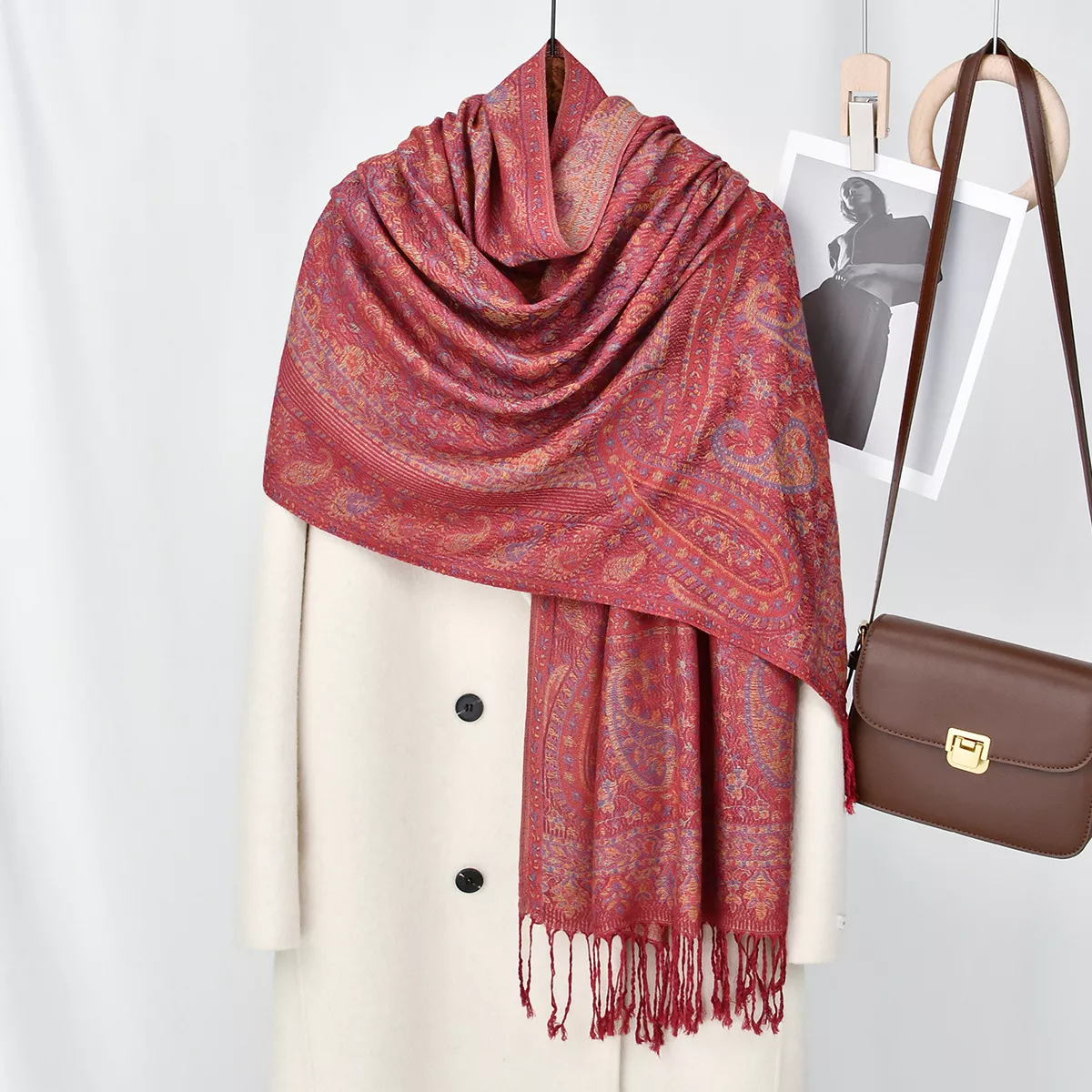 Paisley Patterned Raw Hem Scarf - ZKZOOK