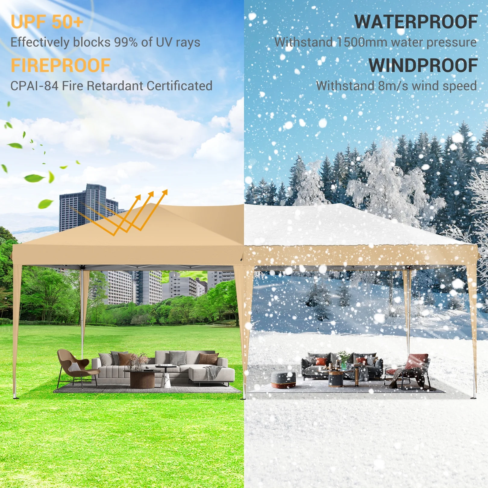 SANOPY 10'x10' EZ Pop Up Canopy Tent Outdoor Party Instant Shelter Portable Folding Beach Canopy with 4 Sandbag & Carrying Bag, Black - Image 27