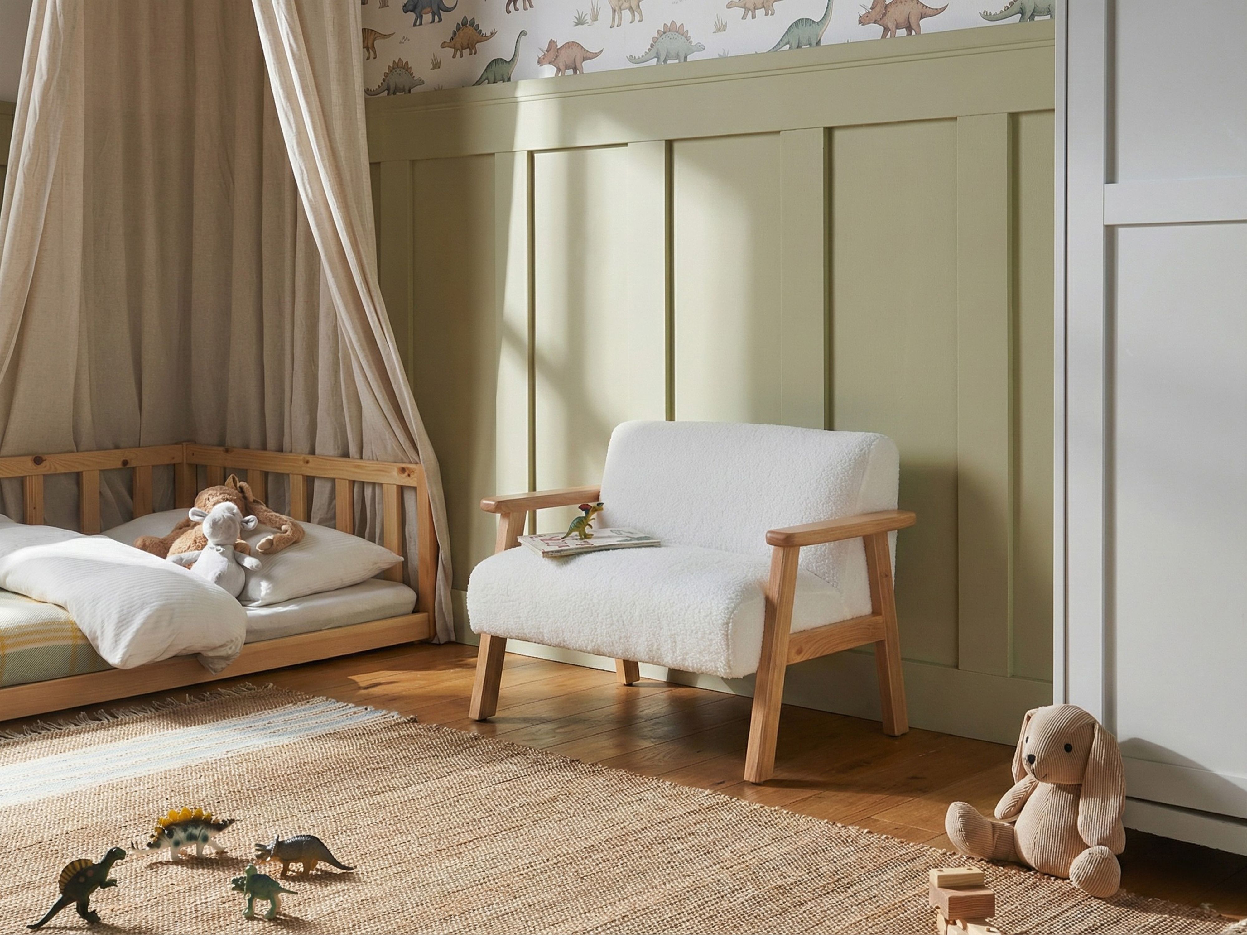 Kids Sofa LALMO Boucle White