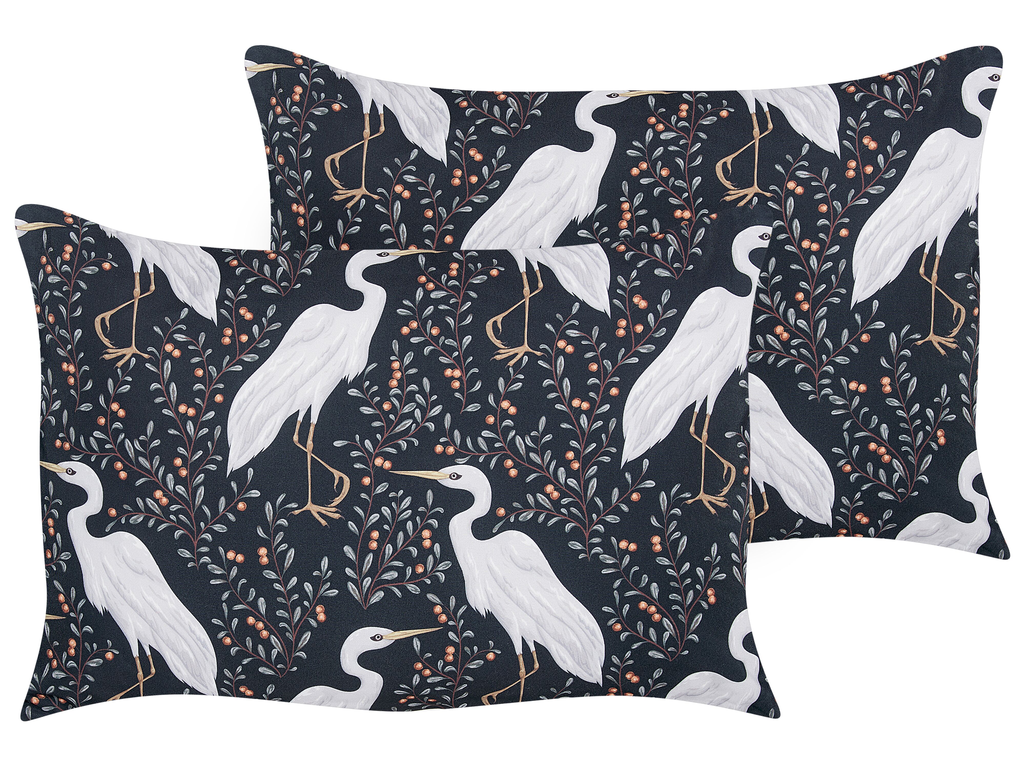 Set of 2 Outdoor Cushions PIANAZZO Animal Pattern 40 x 60 cm Black