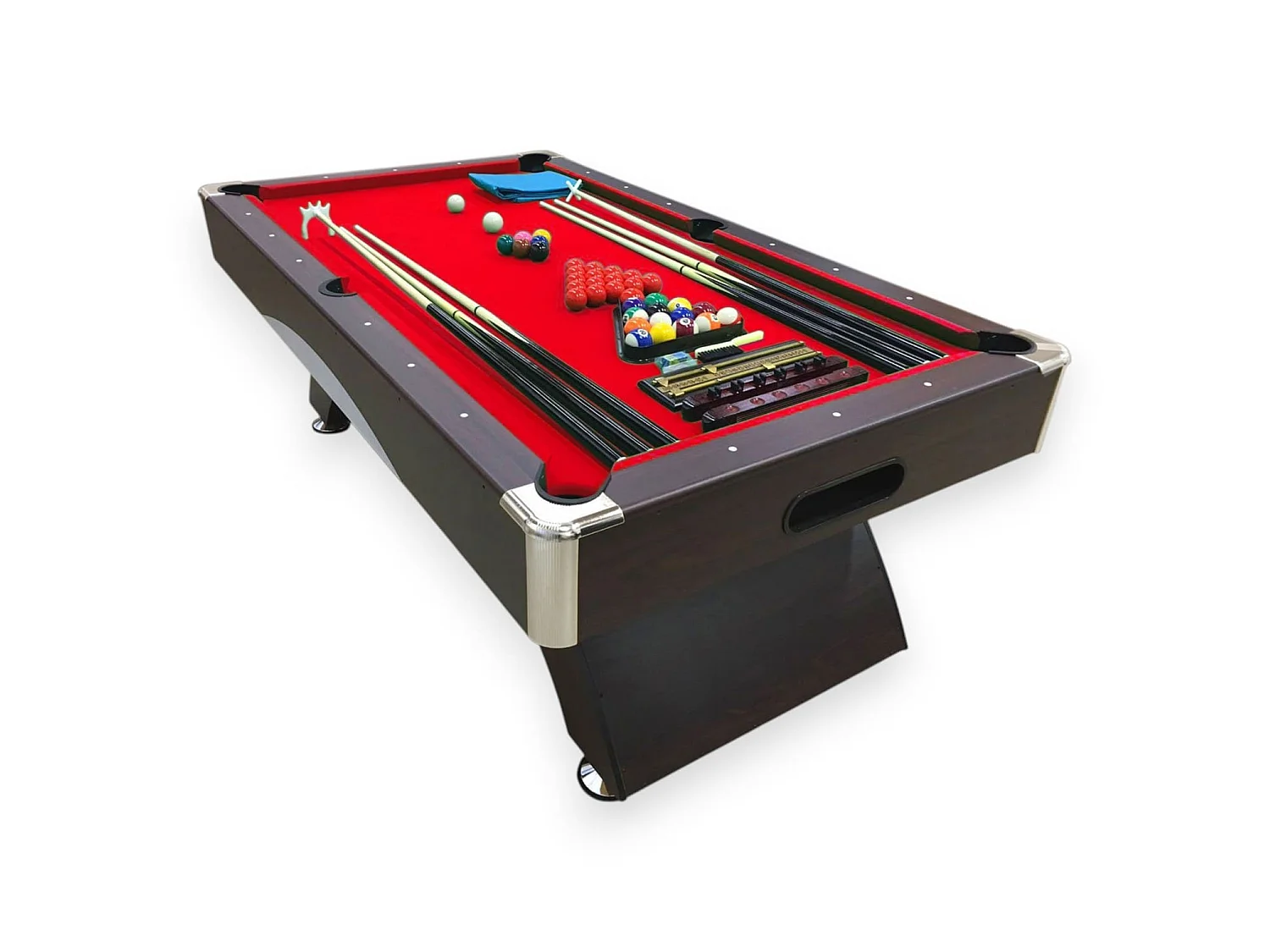 Table de Billard 8 Pieds moderne rouge avec accessoires complets – Thanos