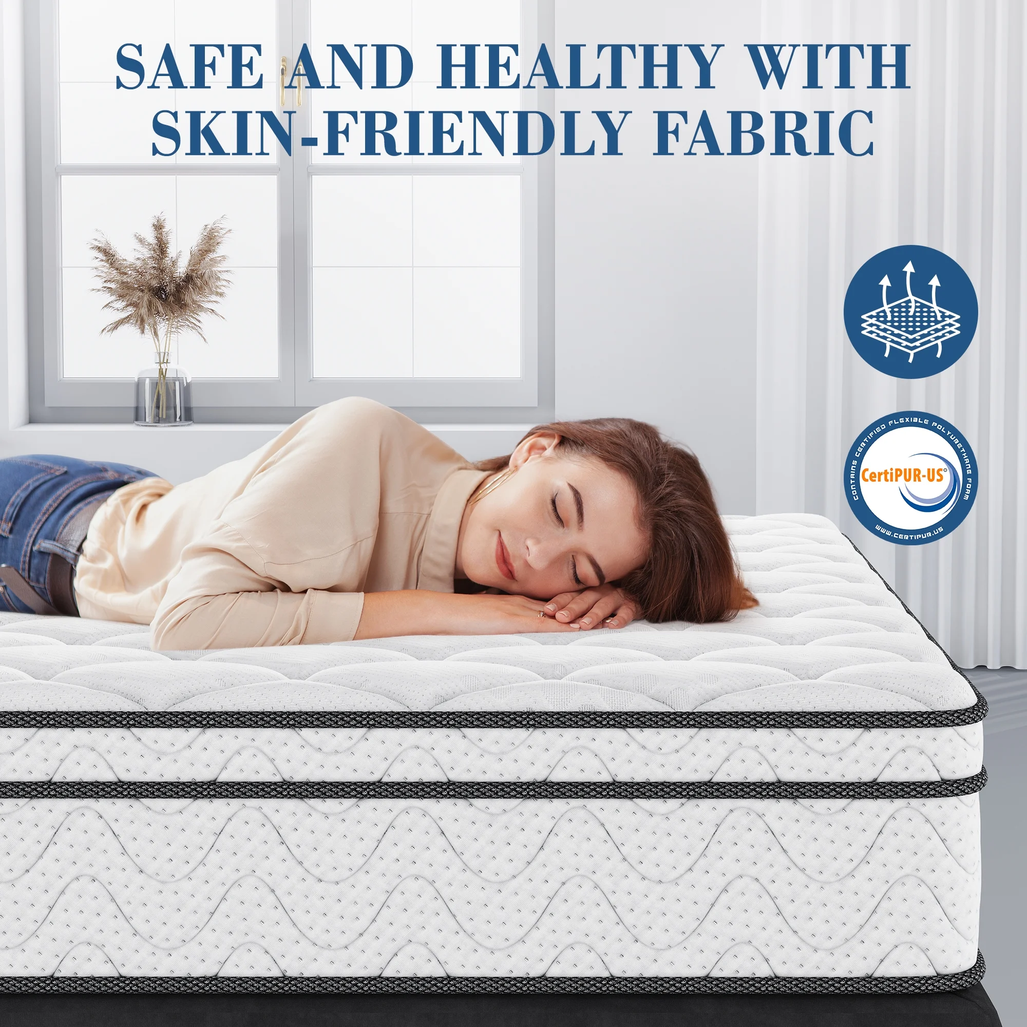10 Inch Twin Mattress, CertiPUR-US Certified Memory Foam Hybrid Mattress in a Box, Medium Firm Bed Mattress for Kids, Teens & Adults, Neche Single Mattress with Pressure Relief & Support - Image 9