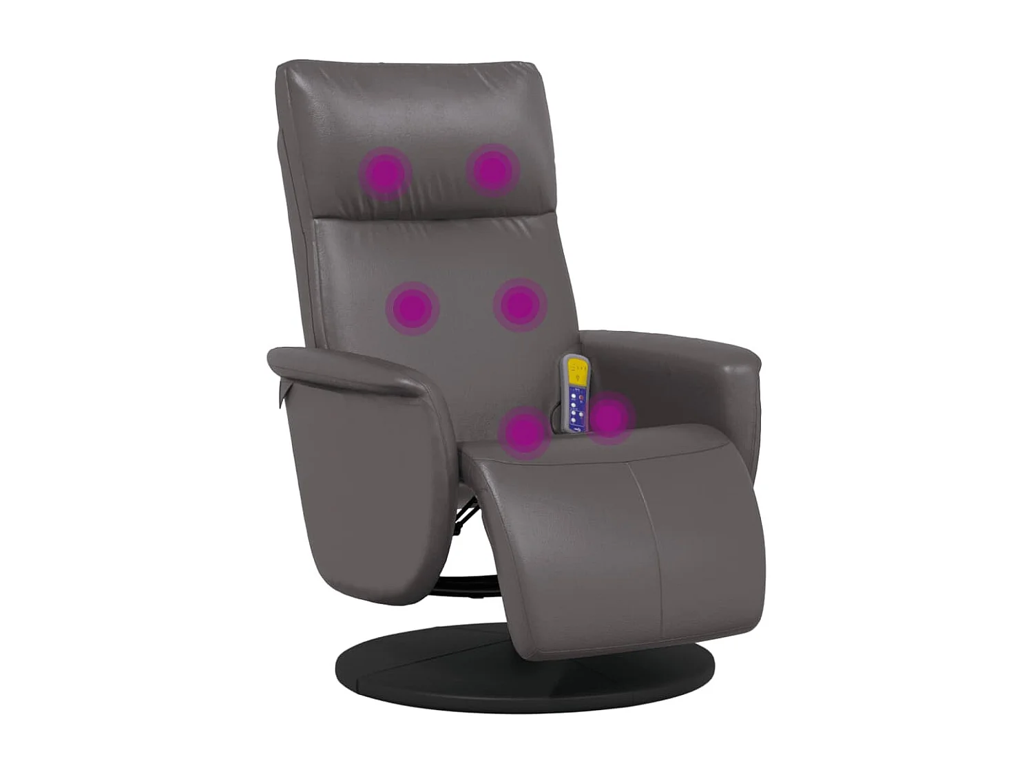 Fauteuil inclinable-Fauteuil de massage repose-pieds gris similicuir SHL2596