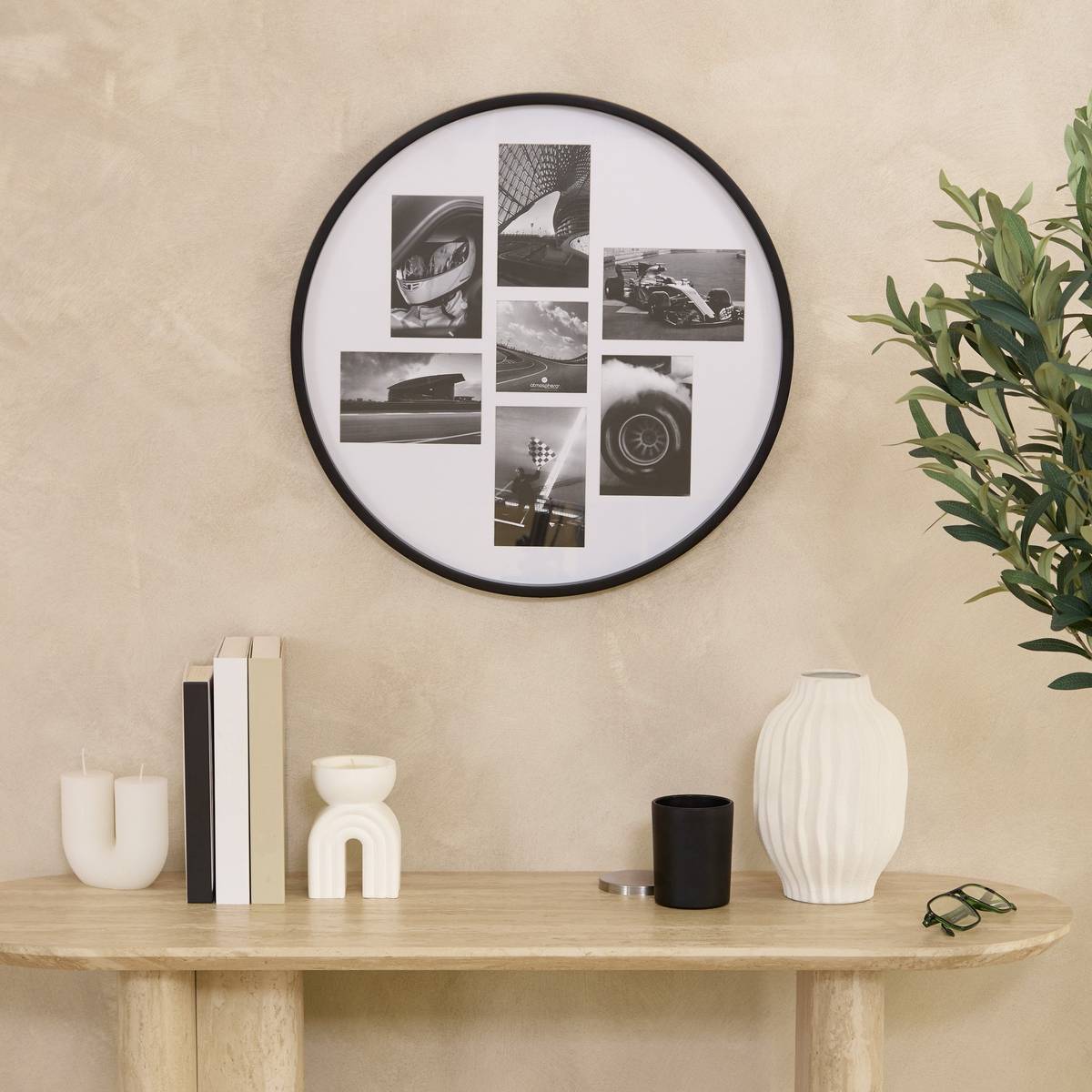 Memo Board "Alice" Black & White, D.50 cm