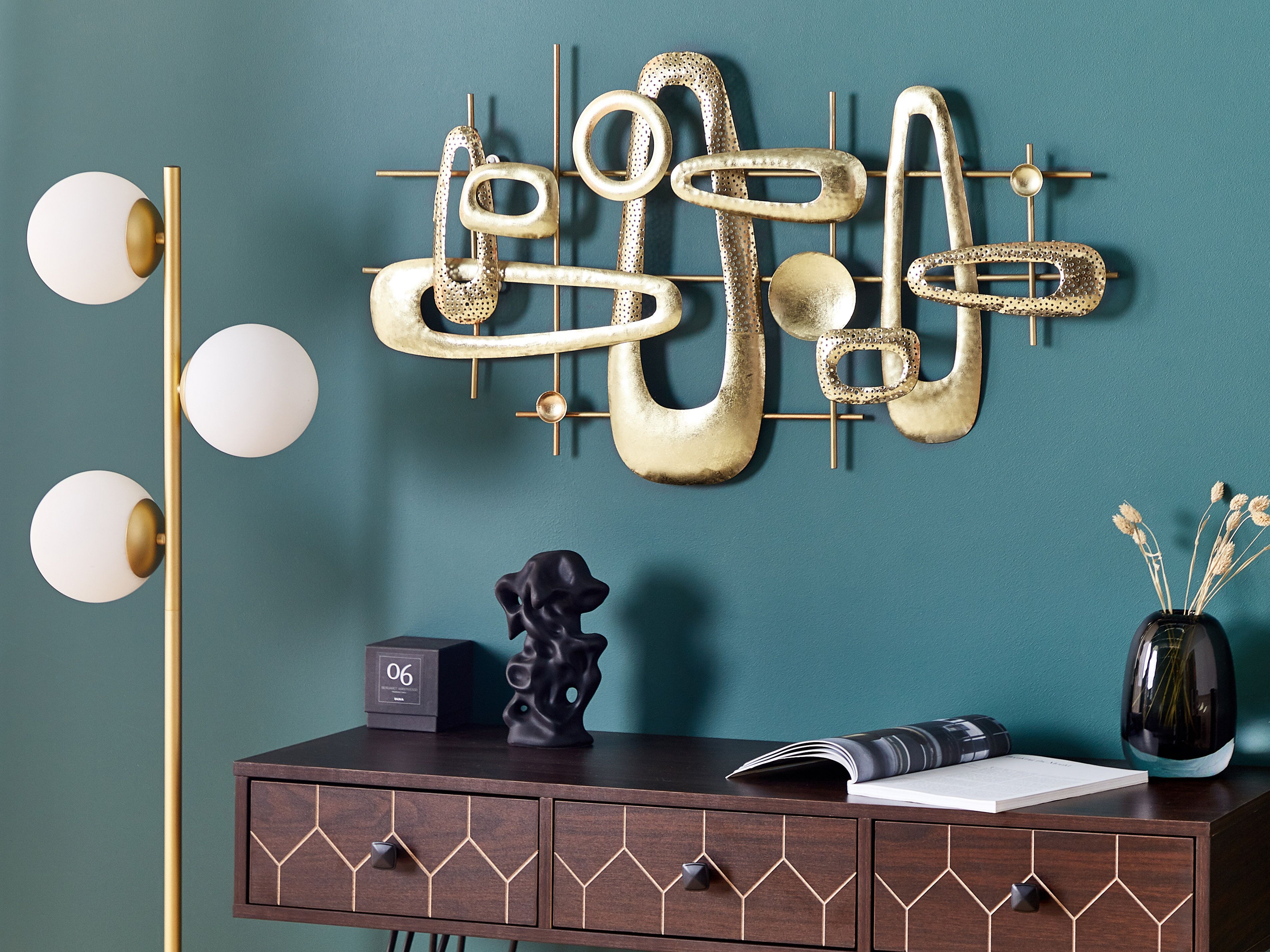 Wall Decor MANGANESE Metal 50 cm Gold