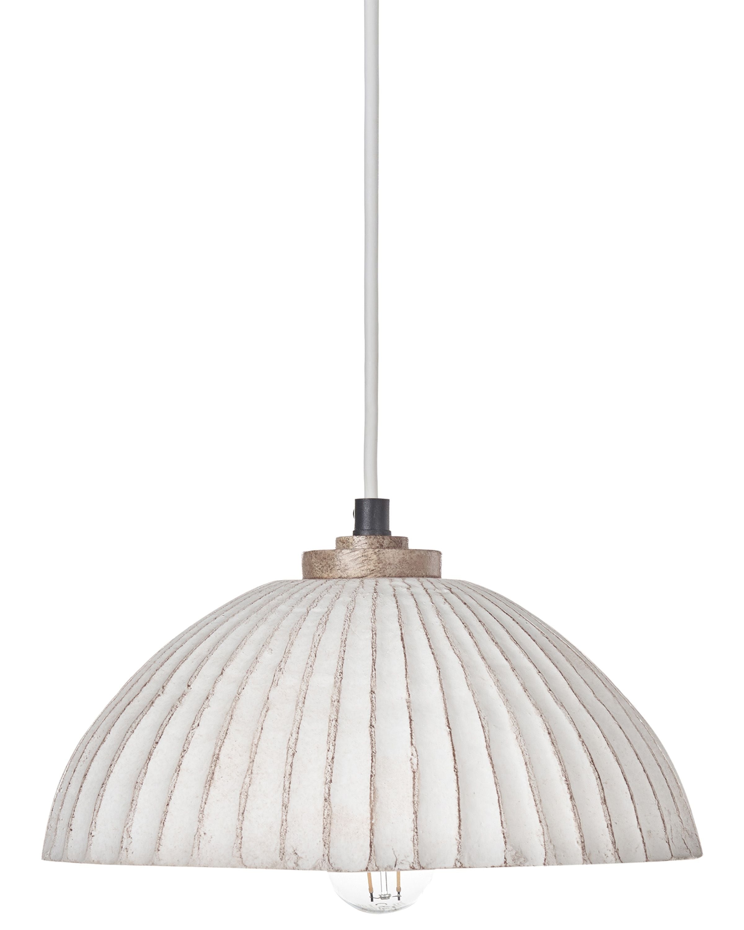 Pendant Lamp COTTICA Papier-Mâché White