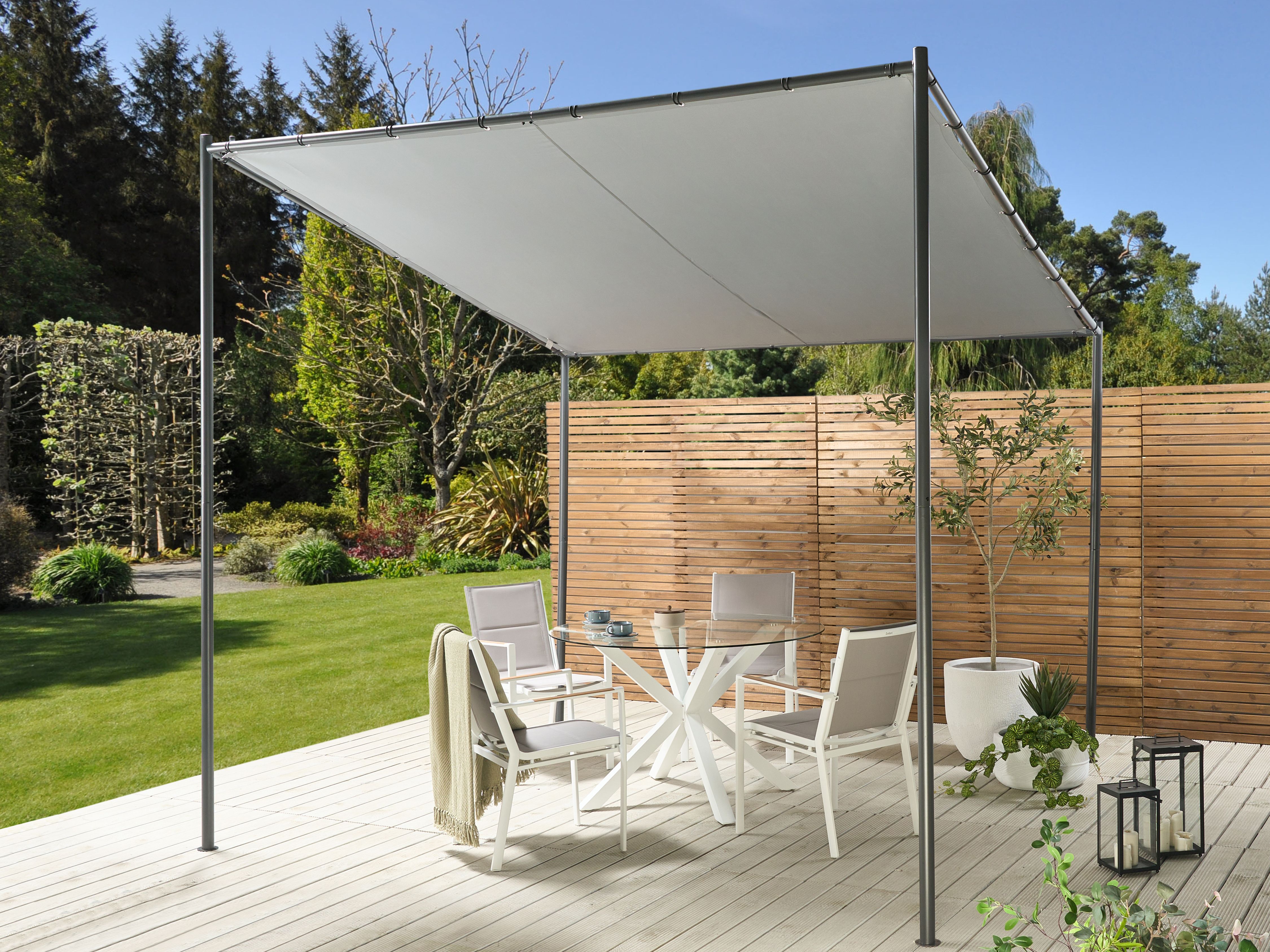 Gazebo VIMINO Metal 282 cm 294 cm Grey