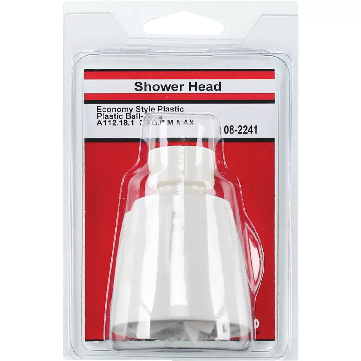 Lasco 1-Spray 2.5 GPM Fixed Shower Head, White