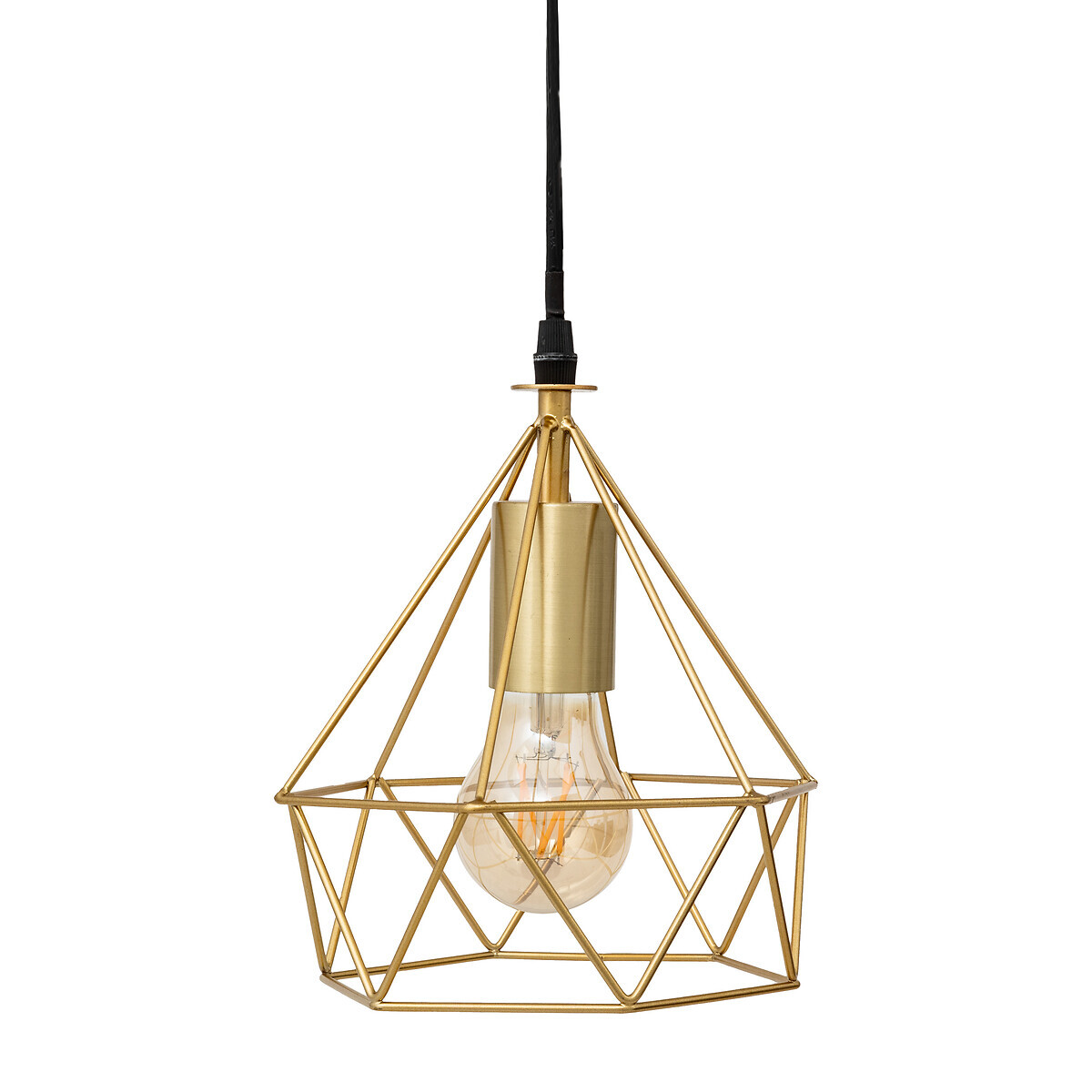 Wire pendant light "Ida" Gold-tone metal, D.19 cm