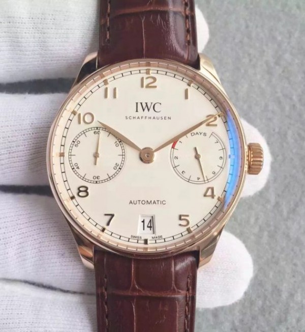 Replica IWC ZF Portuguese IW500701 RG White Dial Leather Strap A52010 - Top club