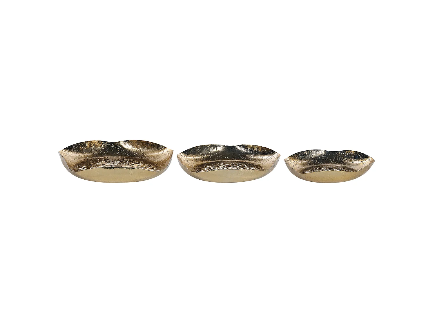 Lot de 3 boîtes à bibelots UJUNG Métal Doré